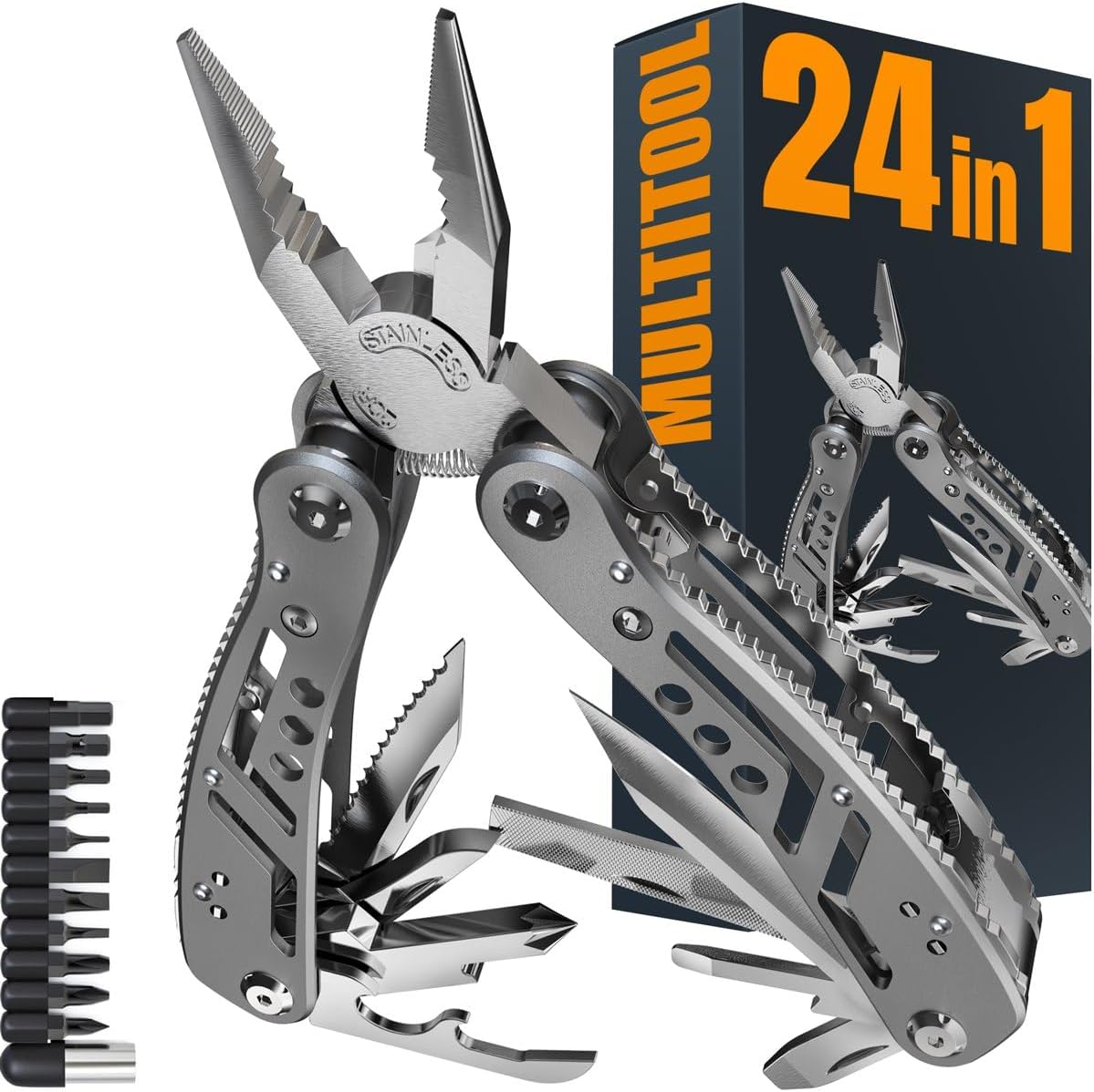 Ultimate 24-in-1 Multitool: Sharp Stainless Steel