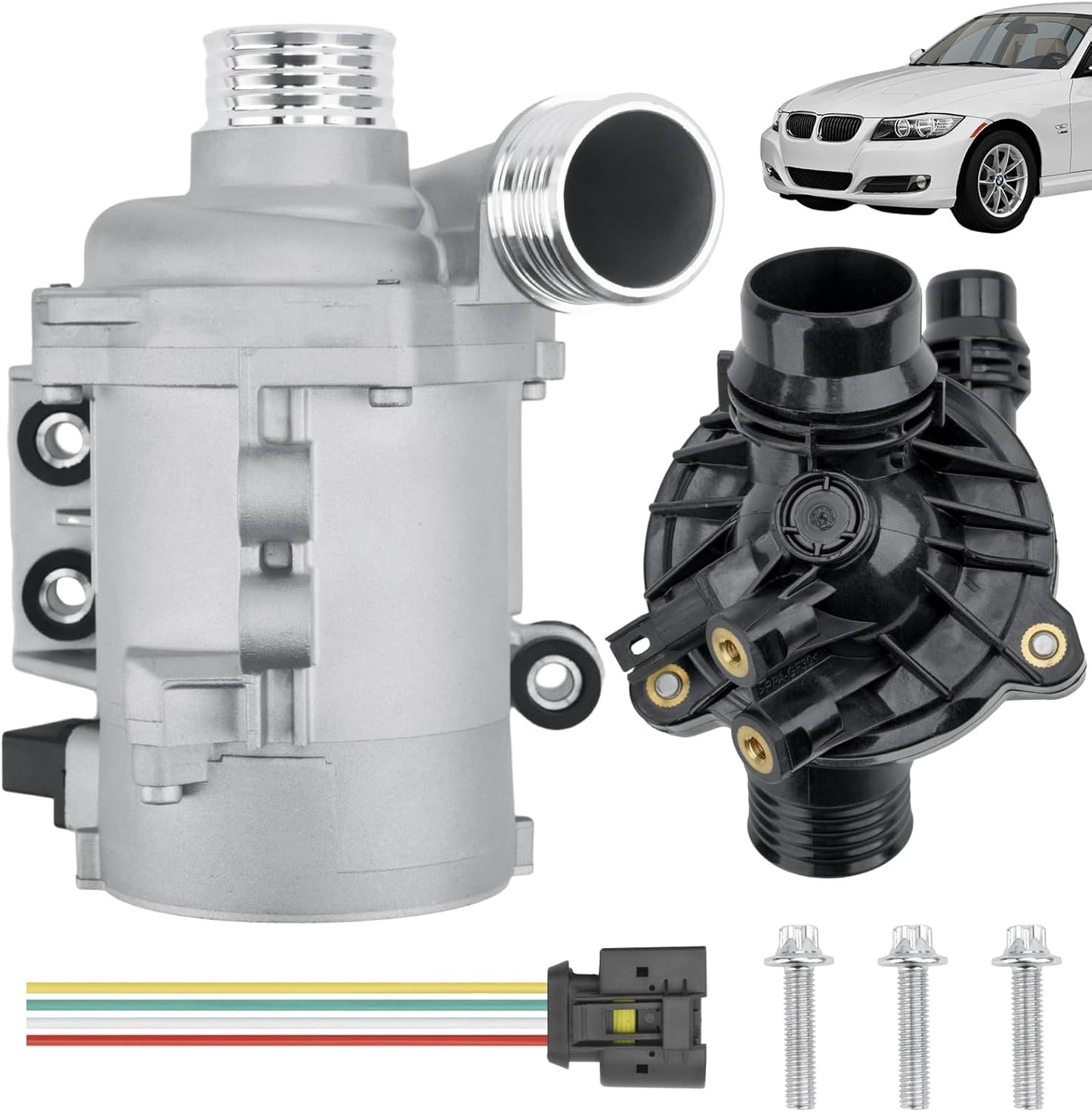 Electric Engine Water Pump W/Thermostat for BMW Models