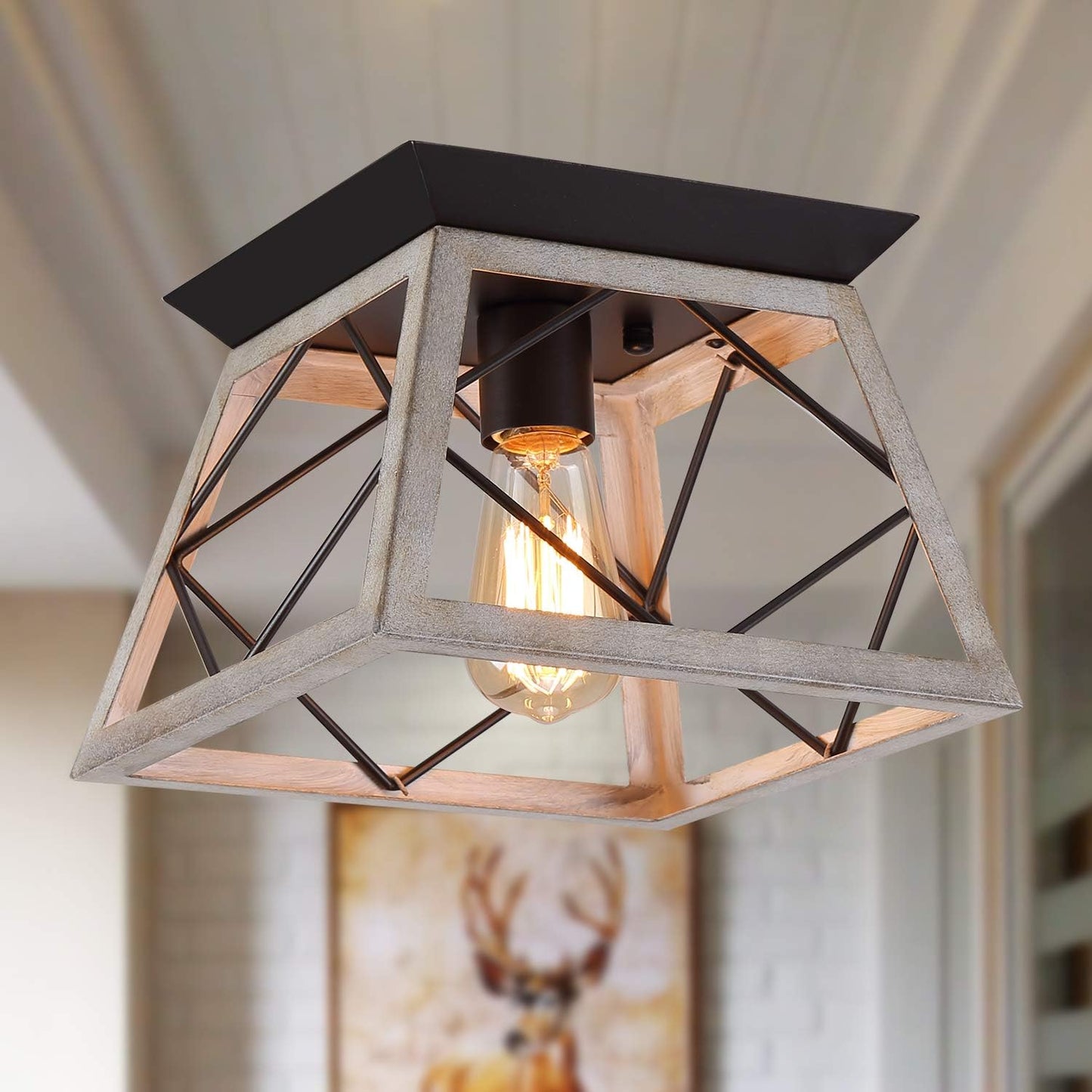 Rustic Farmhouse Ceiling Light Fixture for Vintage Home Decor