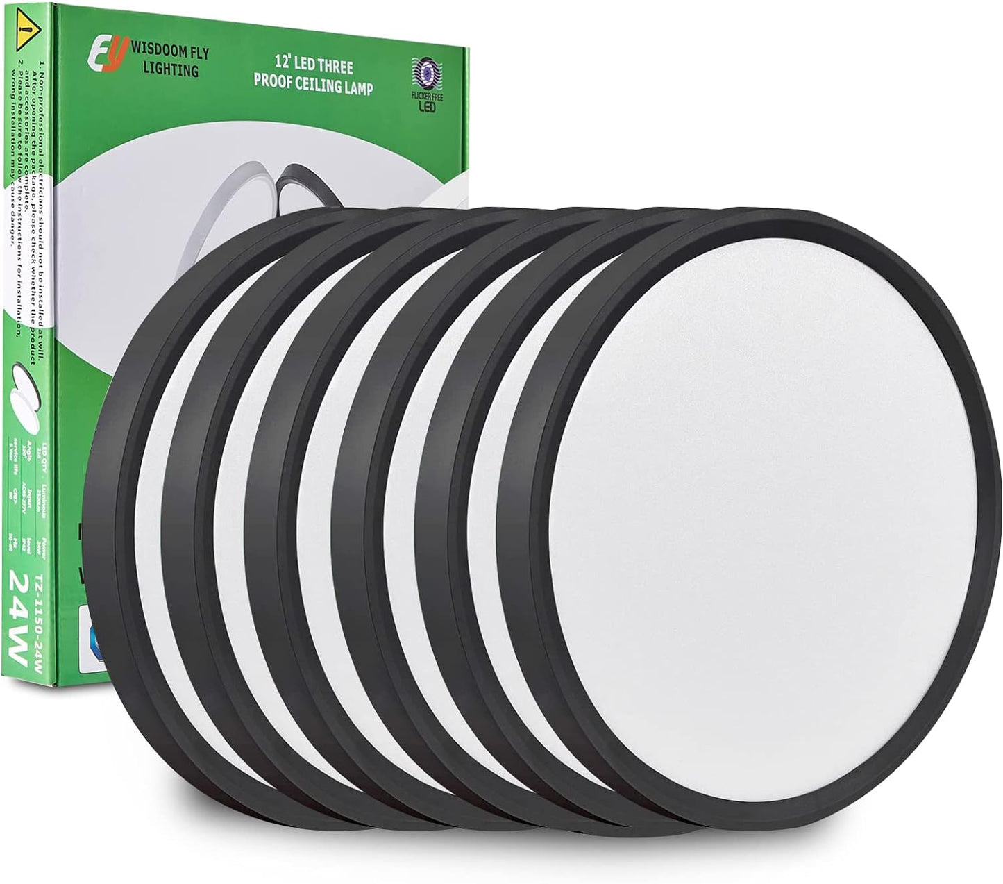 12 Inch LED Flush Mount Ceiling Light 6PK for Home Lighting