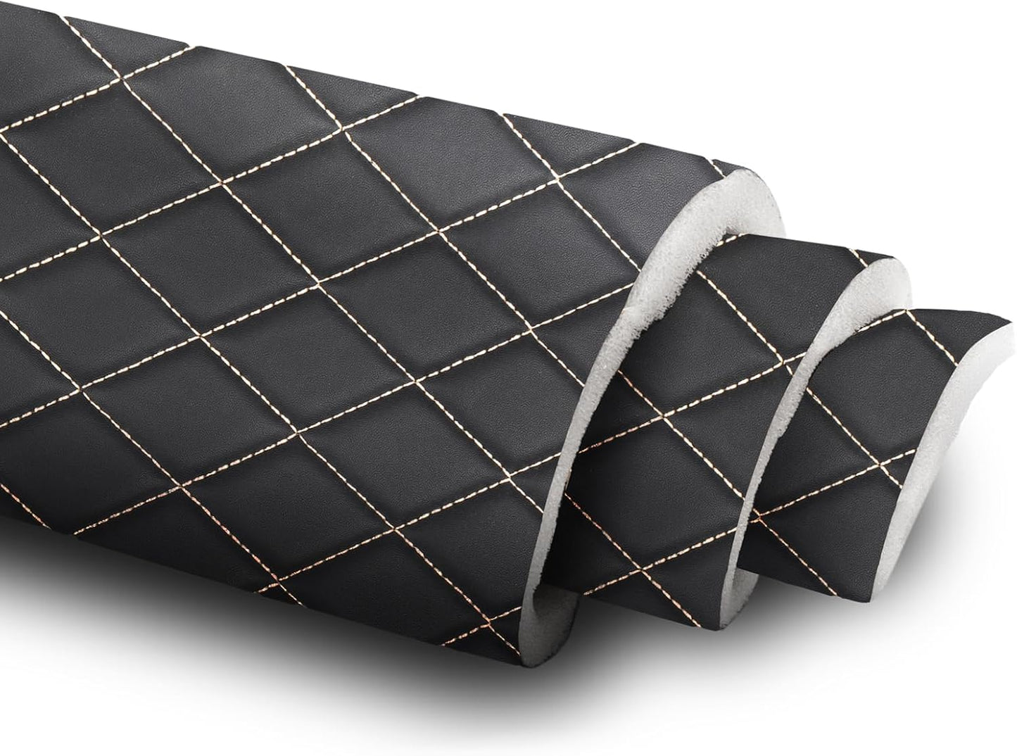 Vinyl Faux Leather Quilted Fabric for DIY Upholstery Projects