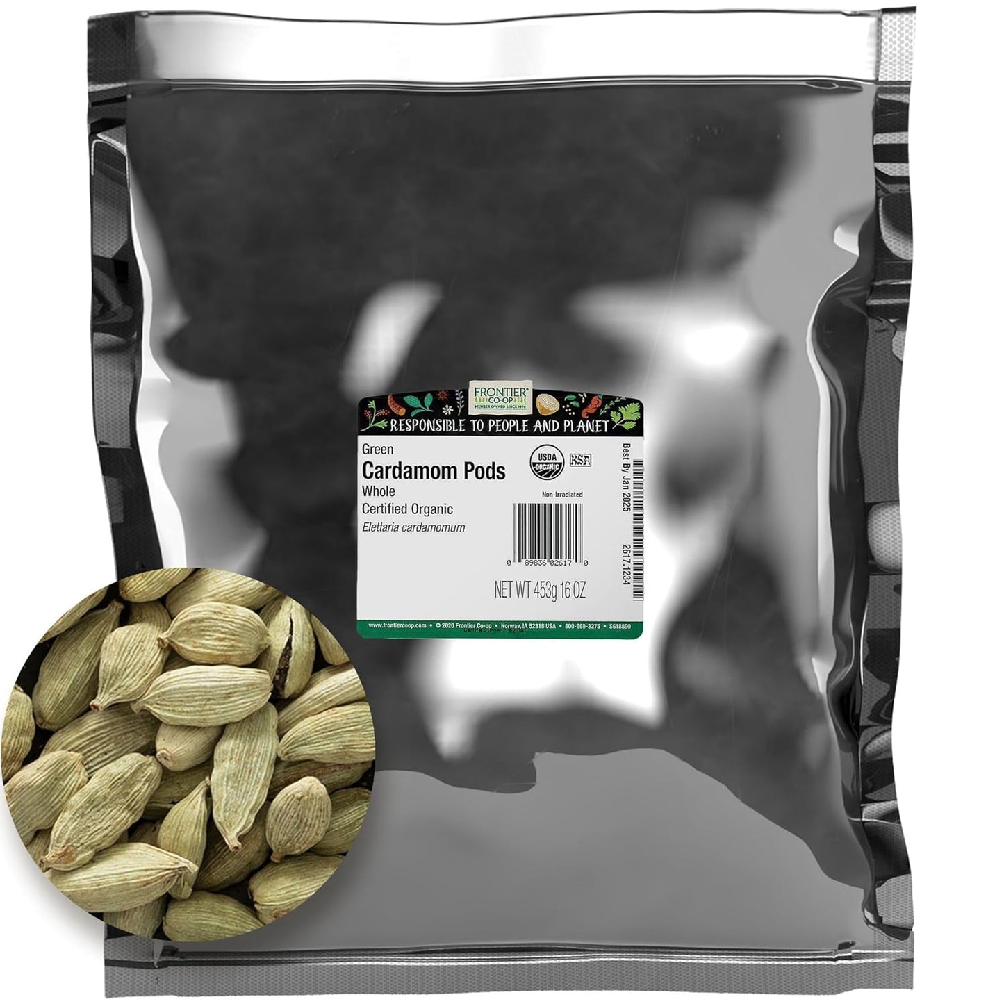 Organic Whole Cardamom Pods for Sweet Warm Taste and Aroma