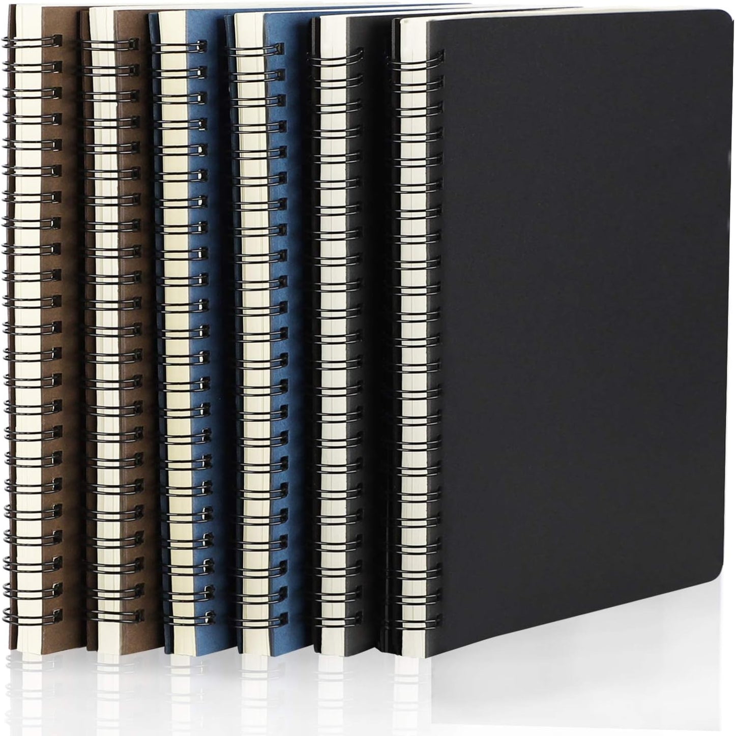 EUSOAR A5 Spiral Lined Notebook 6-Pack - 120 Pages, Travel Journal