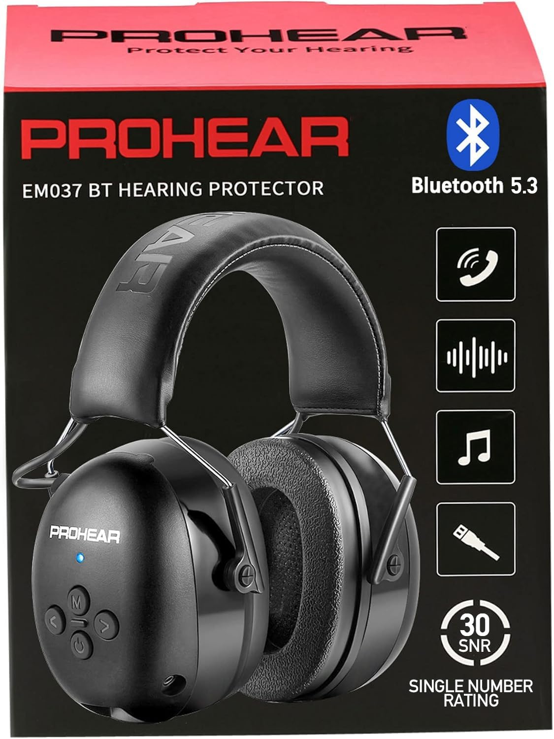 Ultimate Hearing Safety: PROHEAR 037 Bluetooth 5.3 Headphones