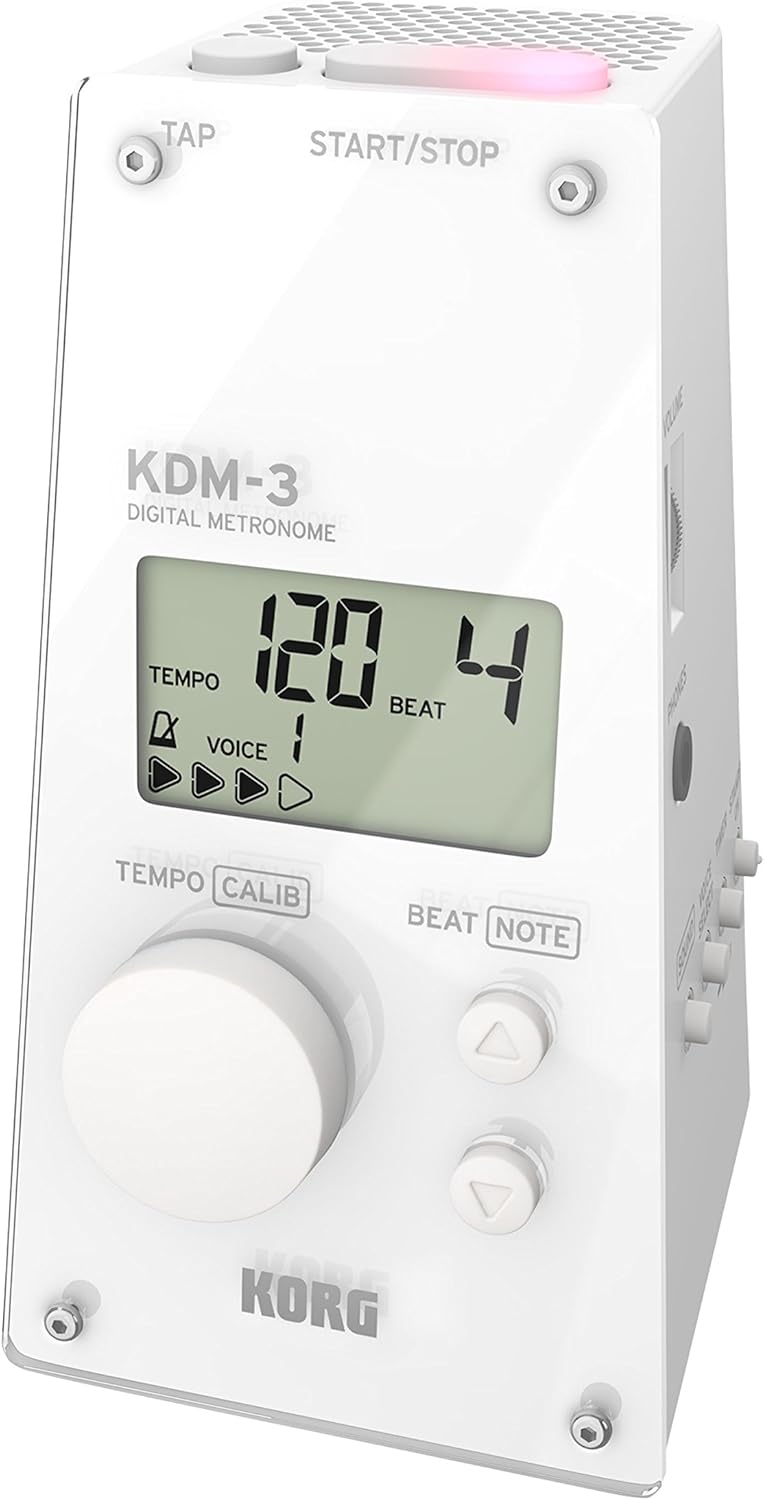 Korg KDM3WH Metronome with Stylish Design and Eight Sounds