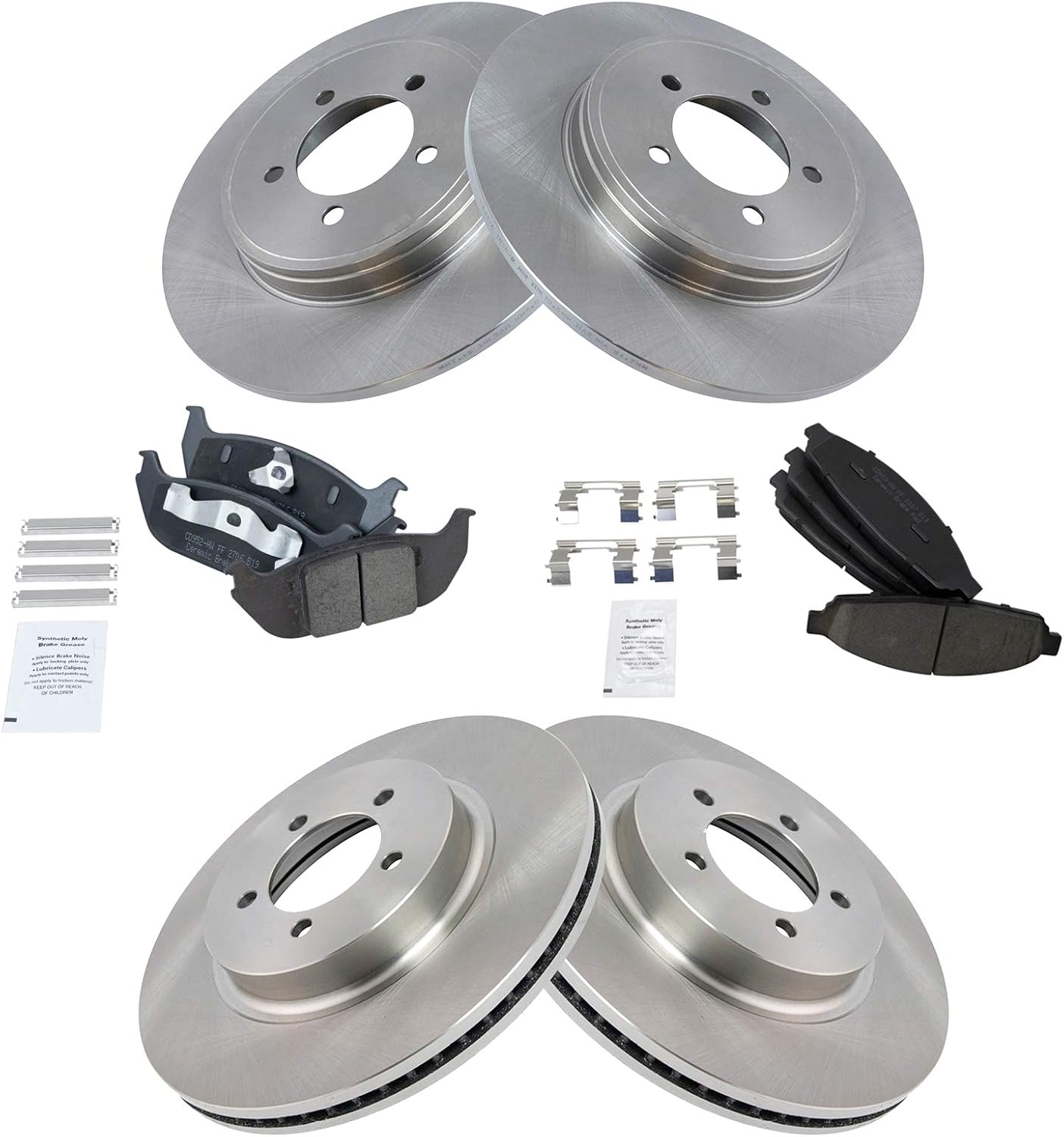 TRQ Brake Pad & Rotor Kit for 2003-2005 Lincoln Aviator