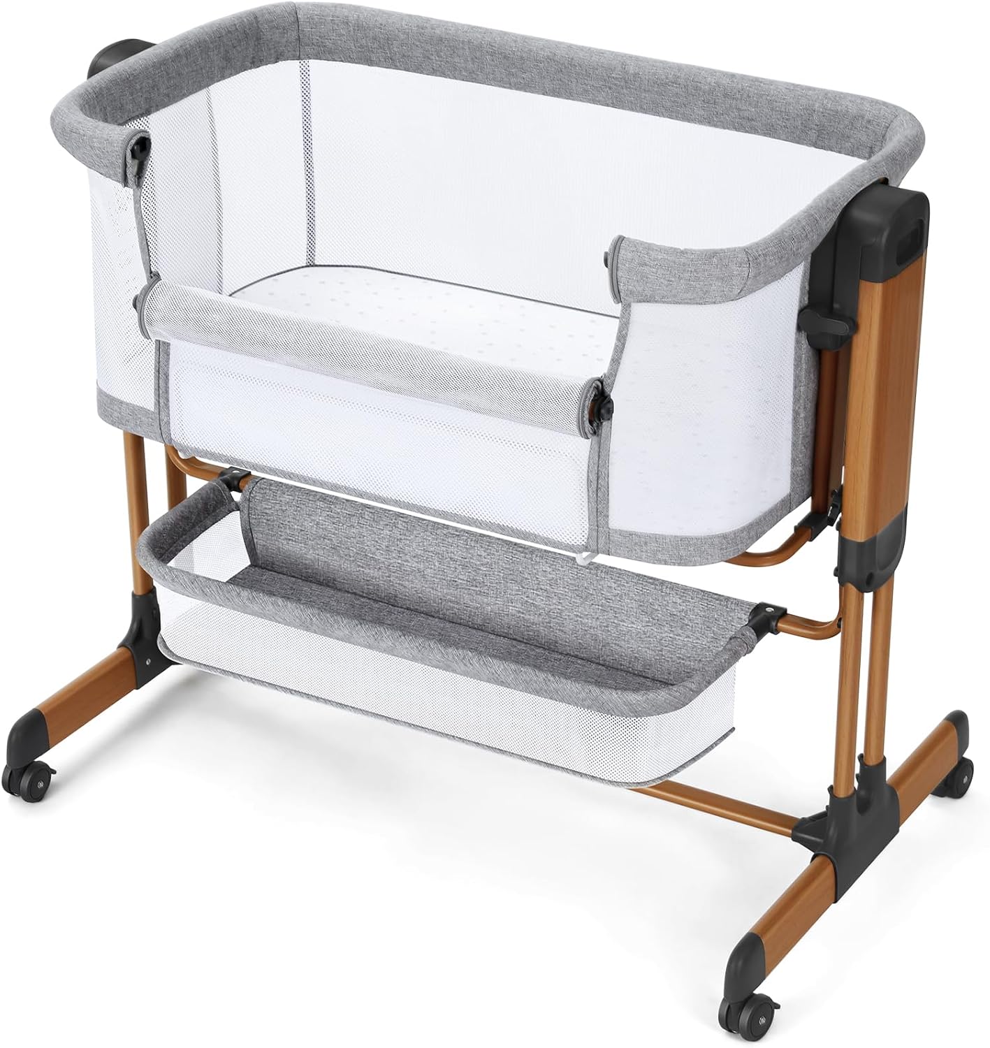 Ezebaby 3-in-1 Baby Bassinet: Rocking Bedside Sleeper Crib