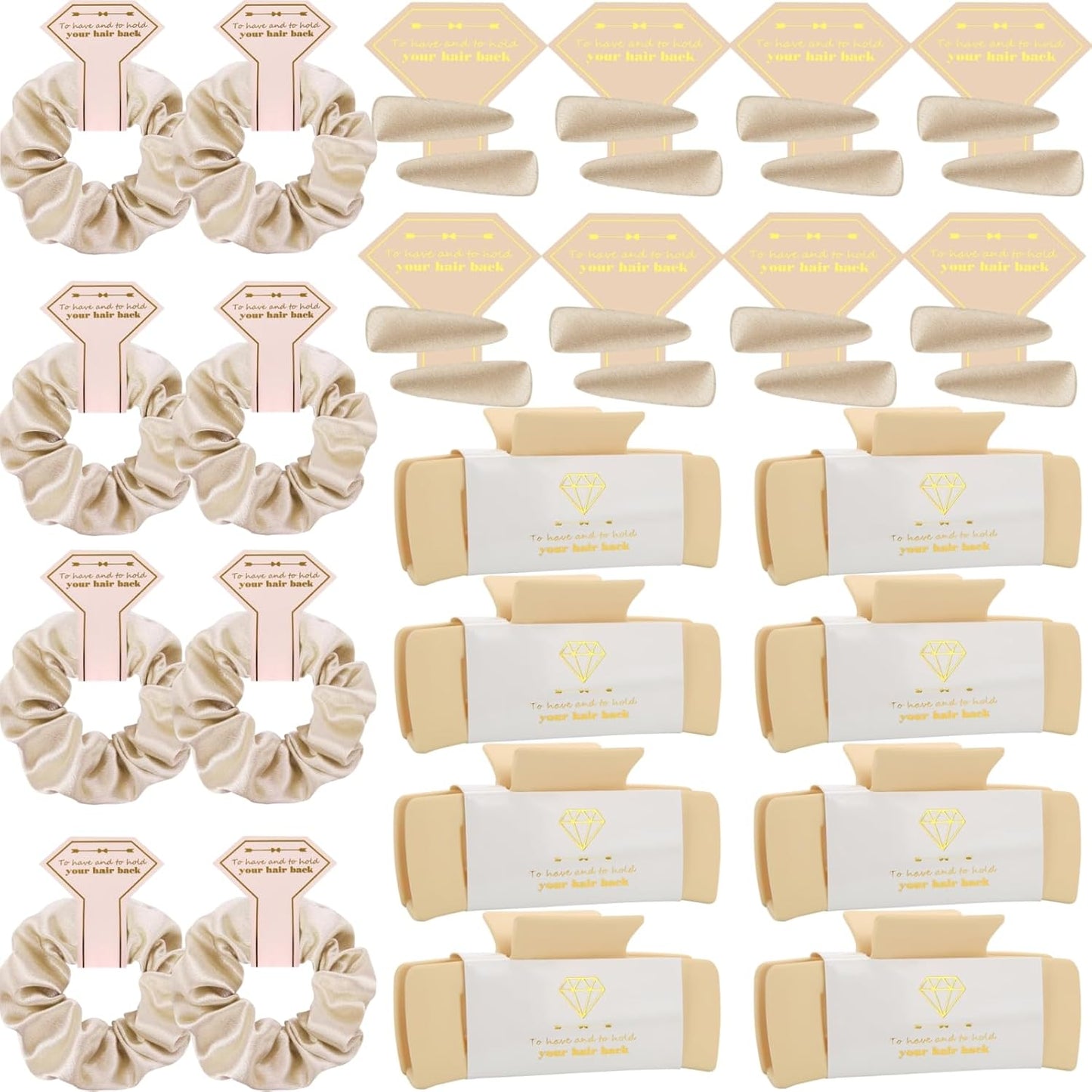 Bridesmaid Scrunchies Proposal Gifts Set of 8 Hair Claw Clips