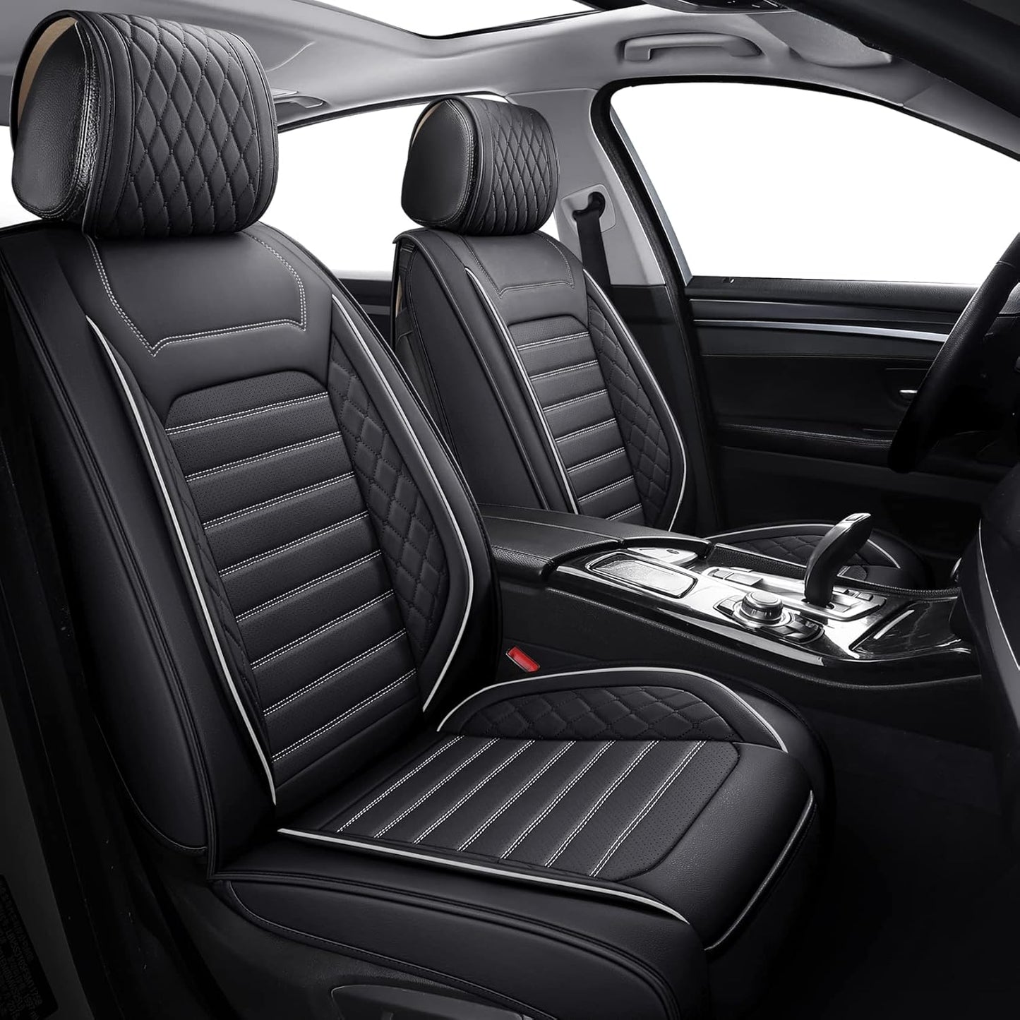 Aierxuan Leather Car Seat Covers Waterproof Universal Fit Full Set