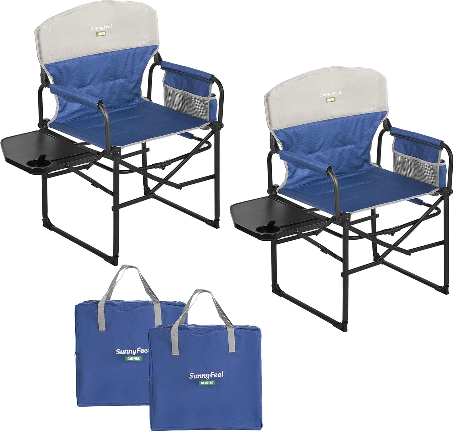SUNNYFEEL Camping Directors Chair - Heavy Duty Folding Chair