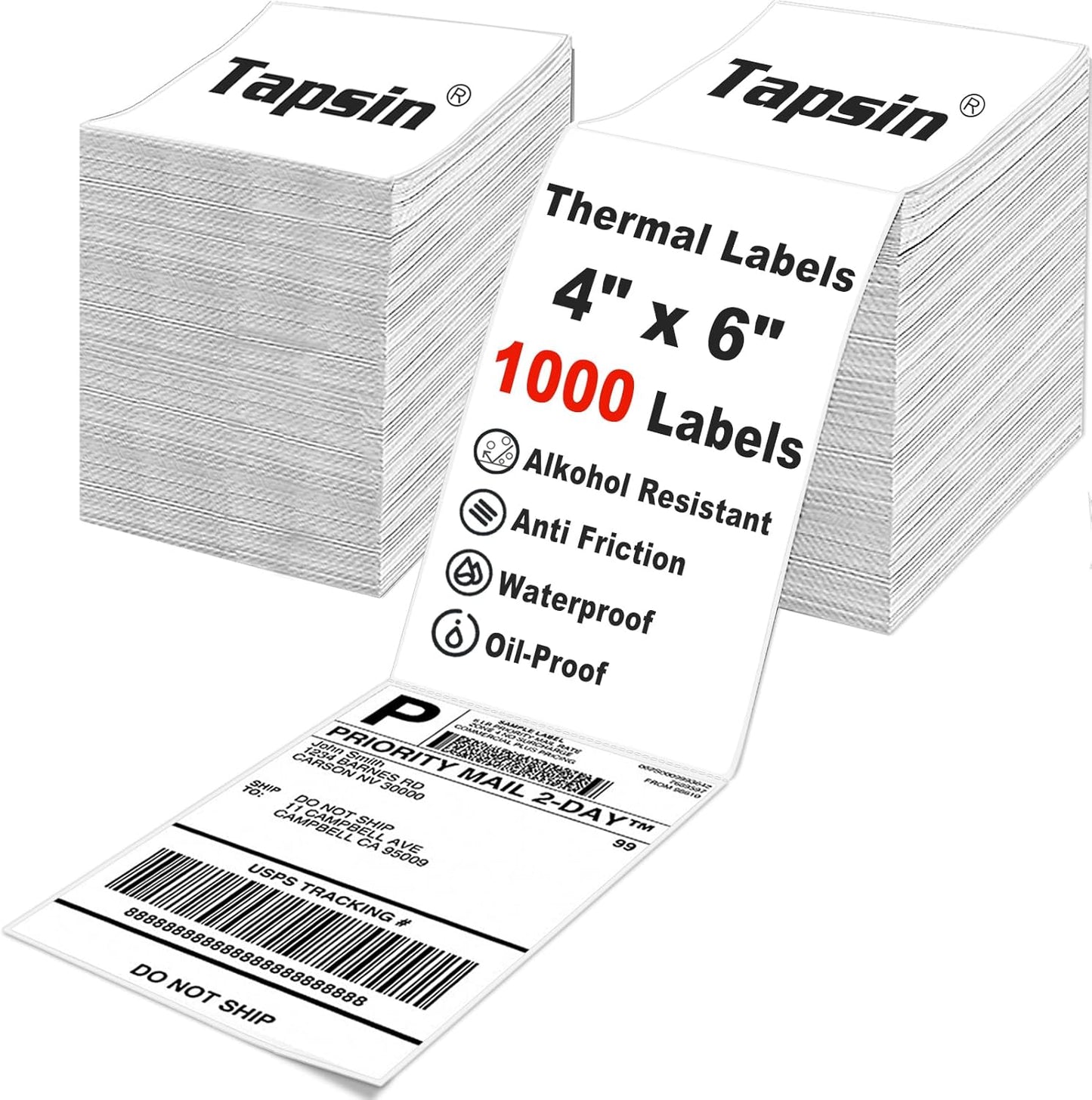 1000 Pack 4x6 Thermal Shipping Labels - FanFold, Perforated, Writeable