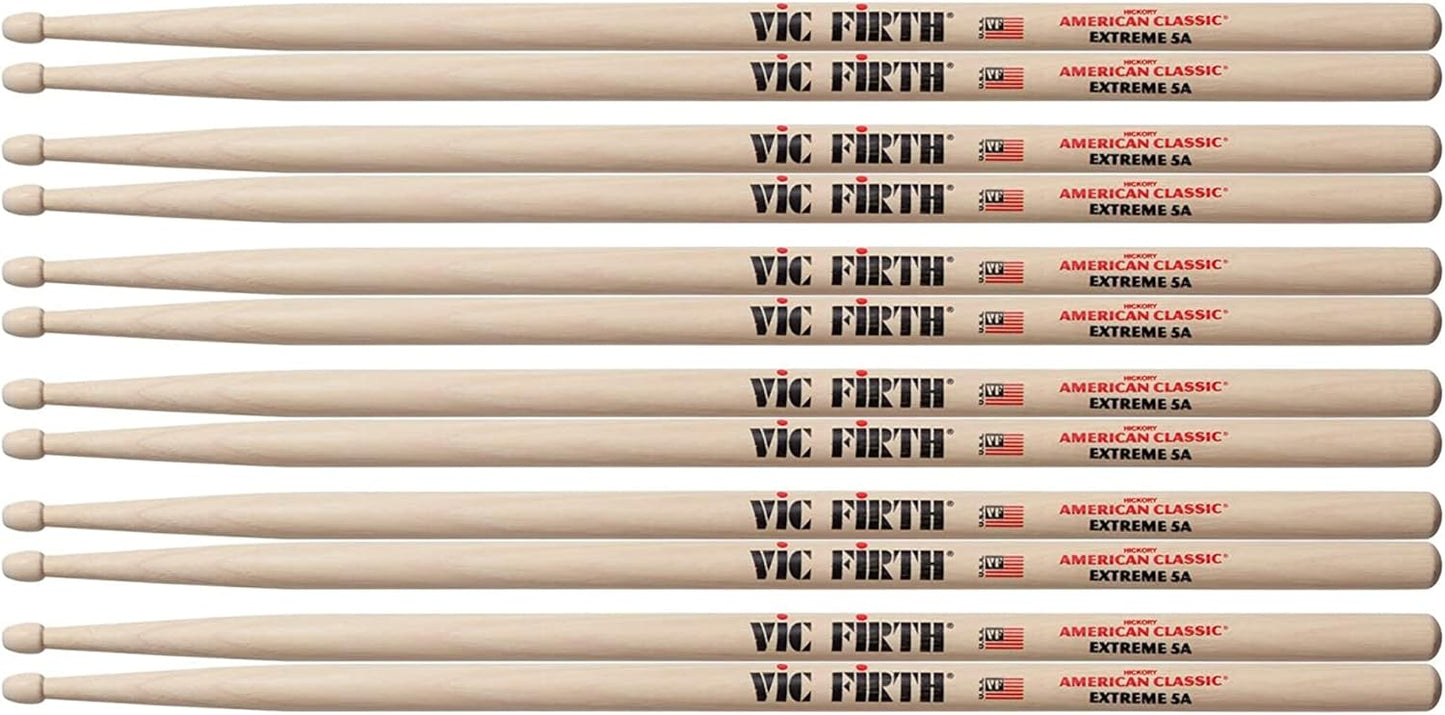 Vic Firth Extreme X5A Wood Tip Drum Stick Bundle for Musicians