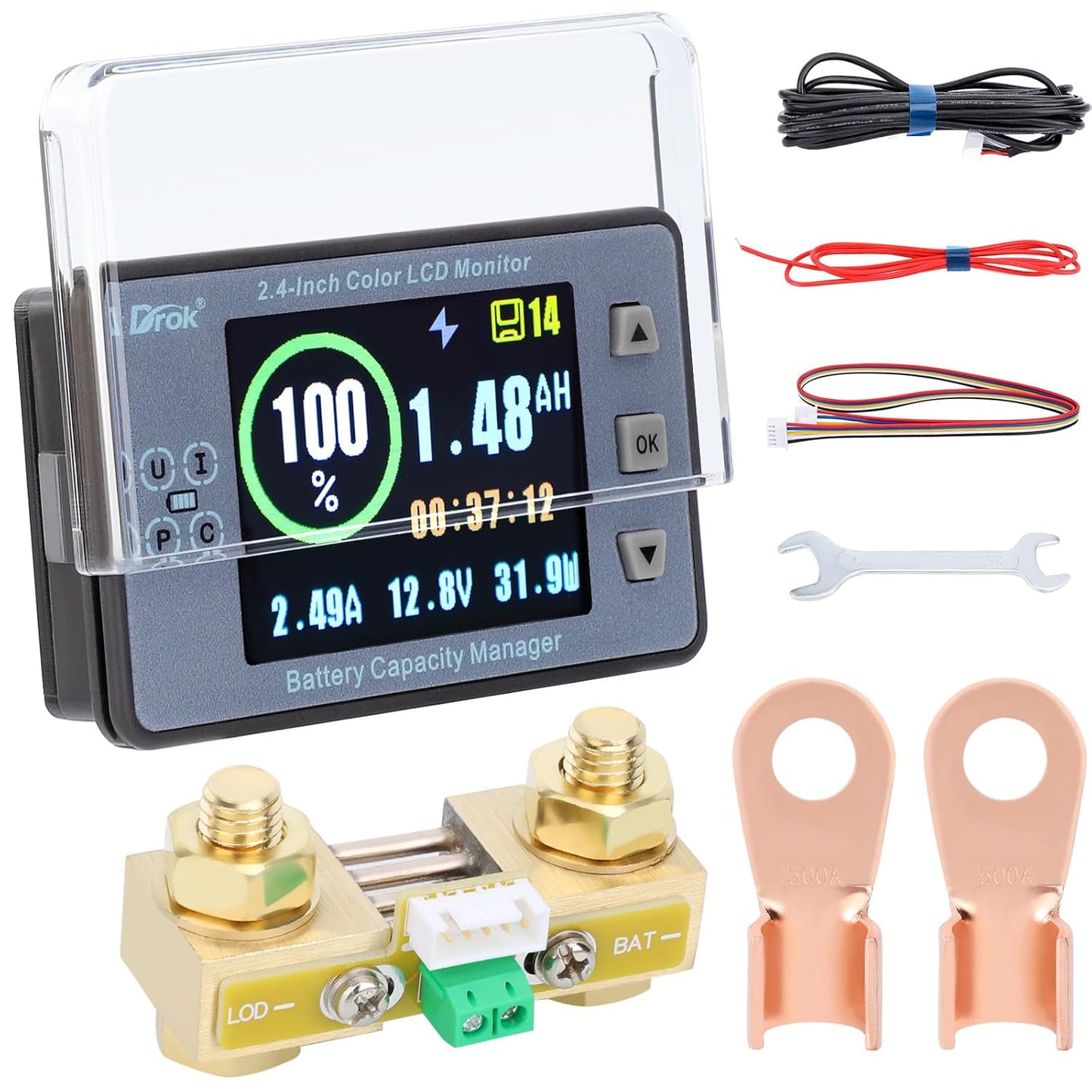 DROK Battery Coulometer for Accurate Voltage and Current Monitoring