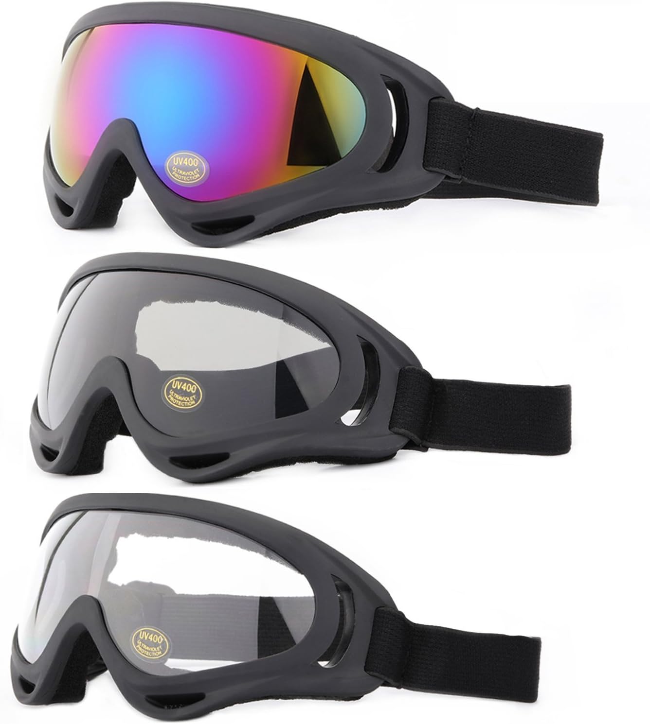 Yidomto 3 Pack Ski Goggles - UV400 Protection!