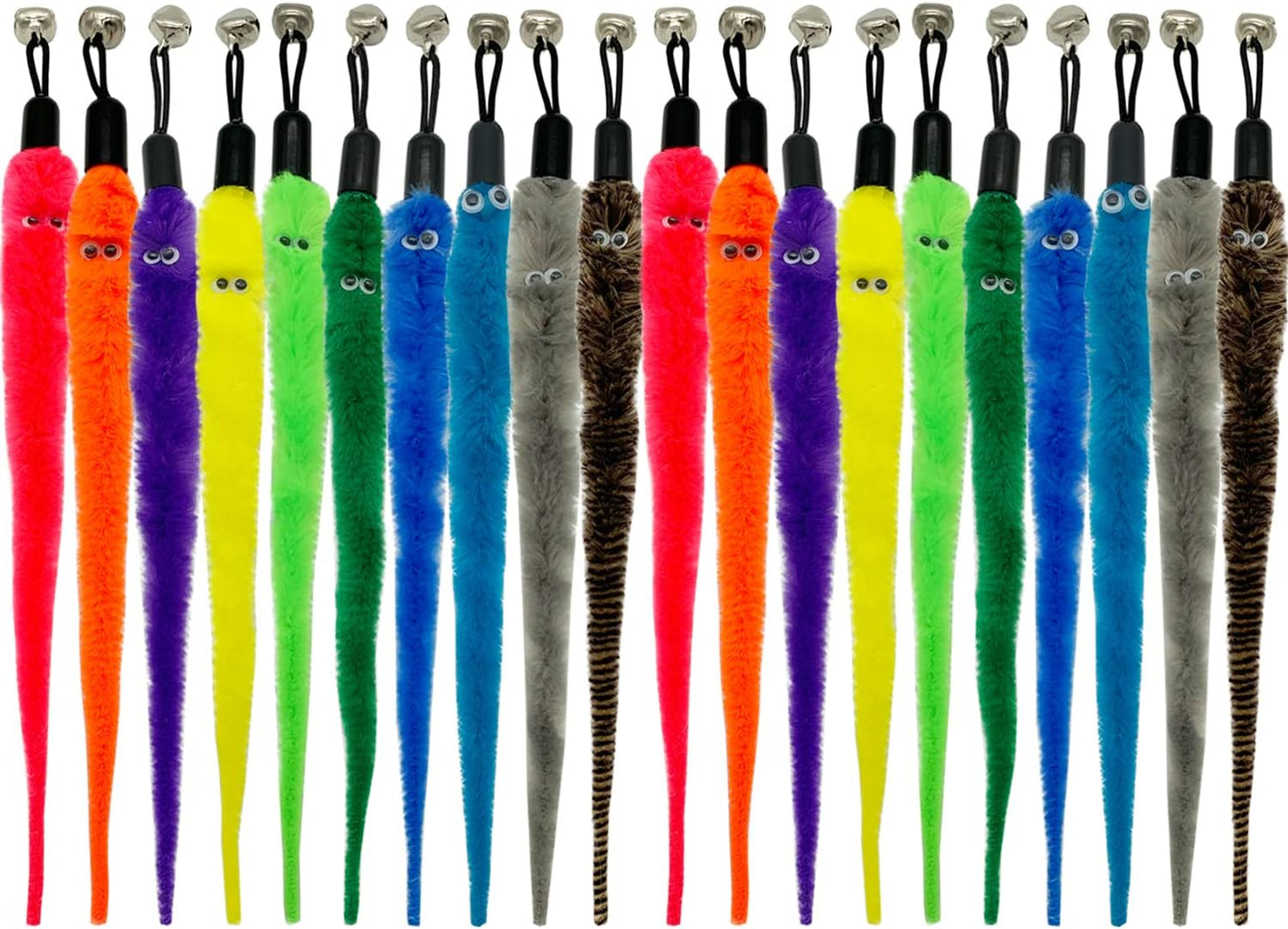 20 PCS CATENESS Worm Toy Refills - Exciting Cat Wand Attachments!