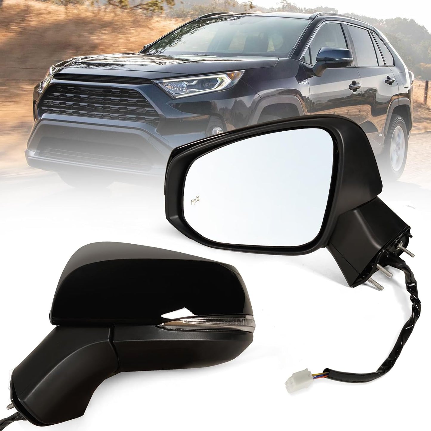 Left Driver Side Mirror for 2019-2025 Toyota Rav4 with Signal