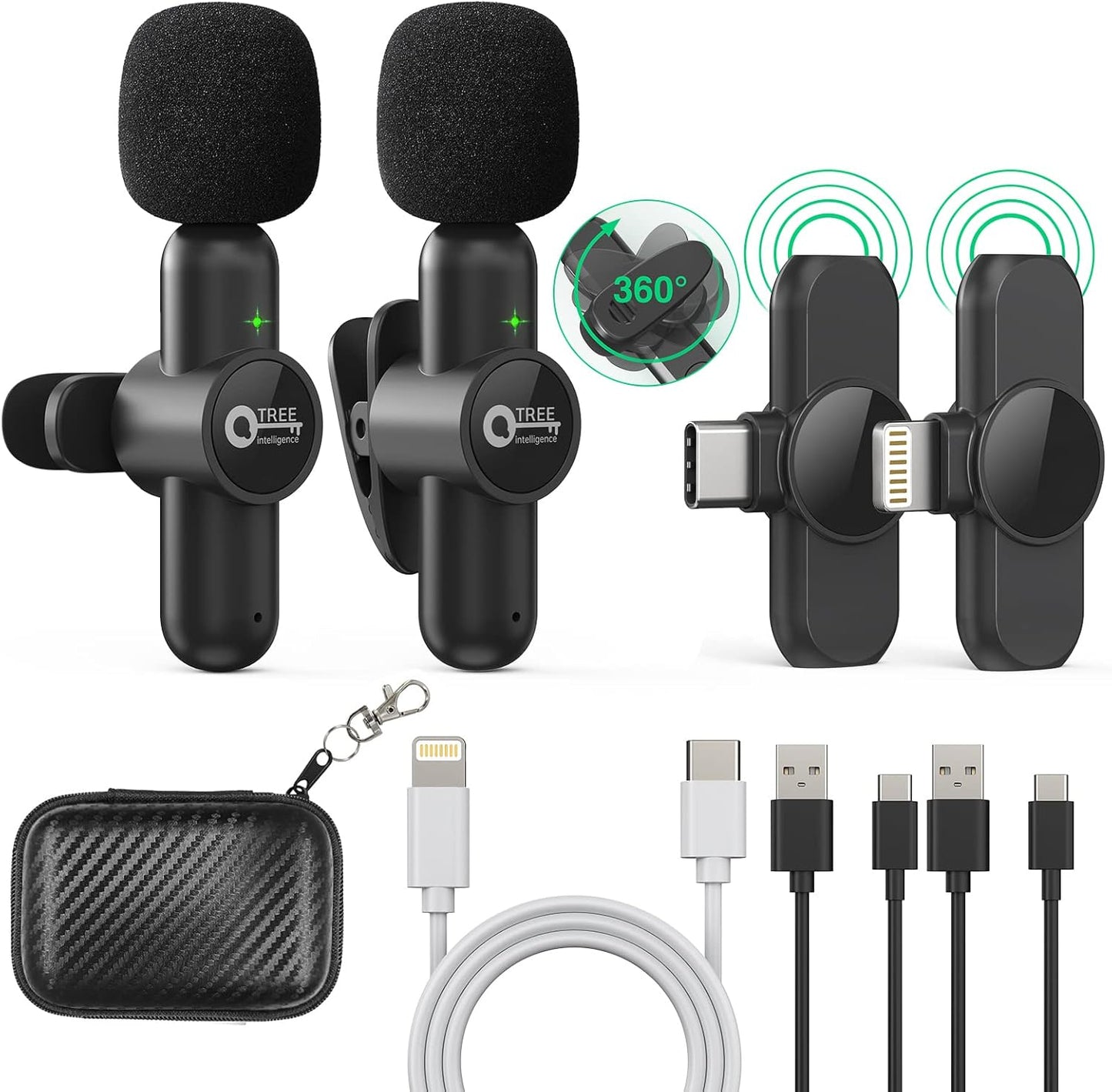 Dual Wireless Lapel Mics for Crystal Clear Sound ~ QTREE