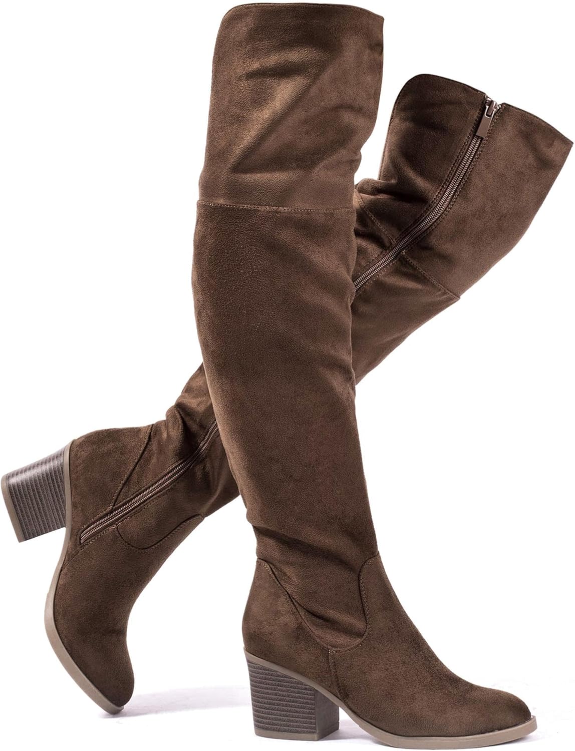 Thigh High Boots for Women with Stacked Block Heels - Stylish Fit