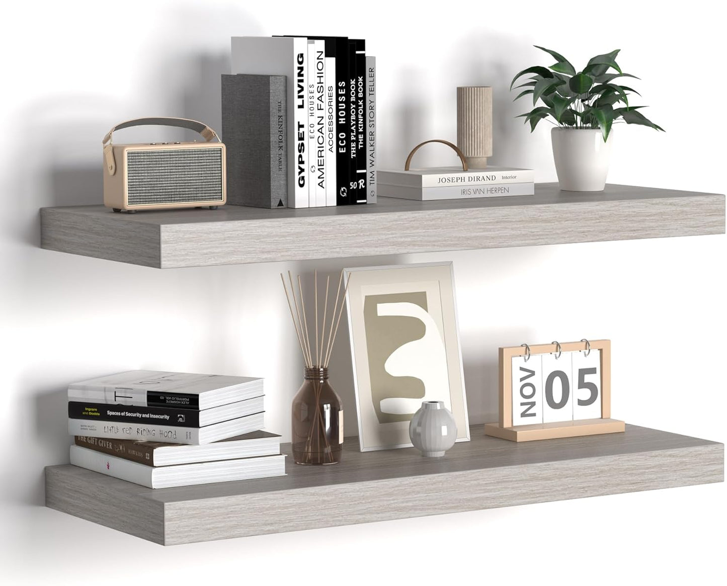 Floating Shelves - 24 Inch Rustic Wooden Wall Storage Solution