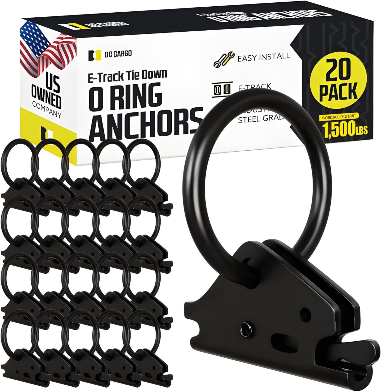 Heavy-Duty Steel O-Ring Tie-Down Anchors for E-Track System