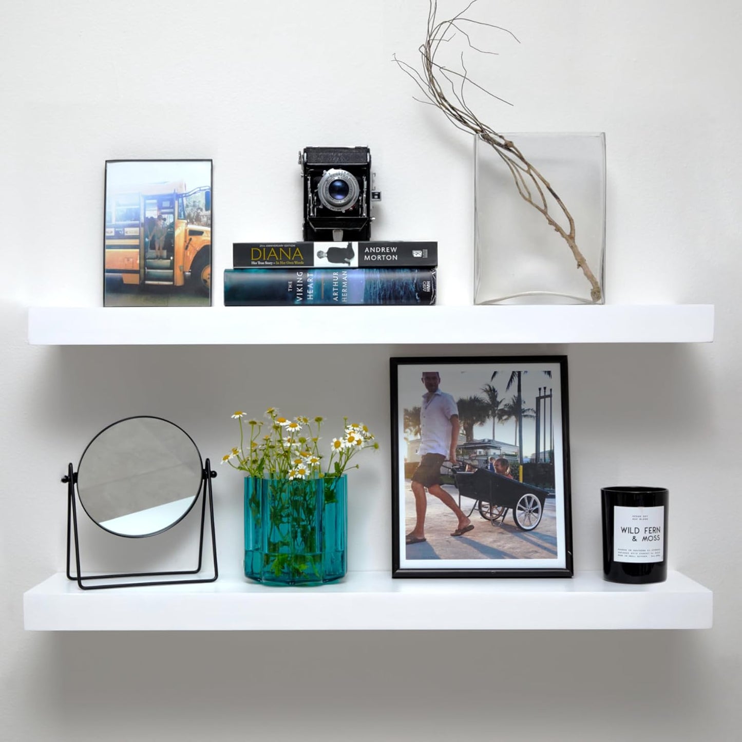 Homeforia White Floating Shelves 30in for Elegant Wall Decor