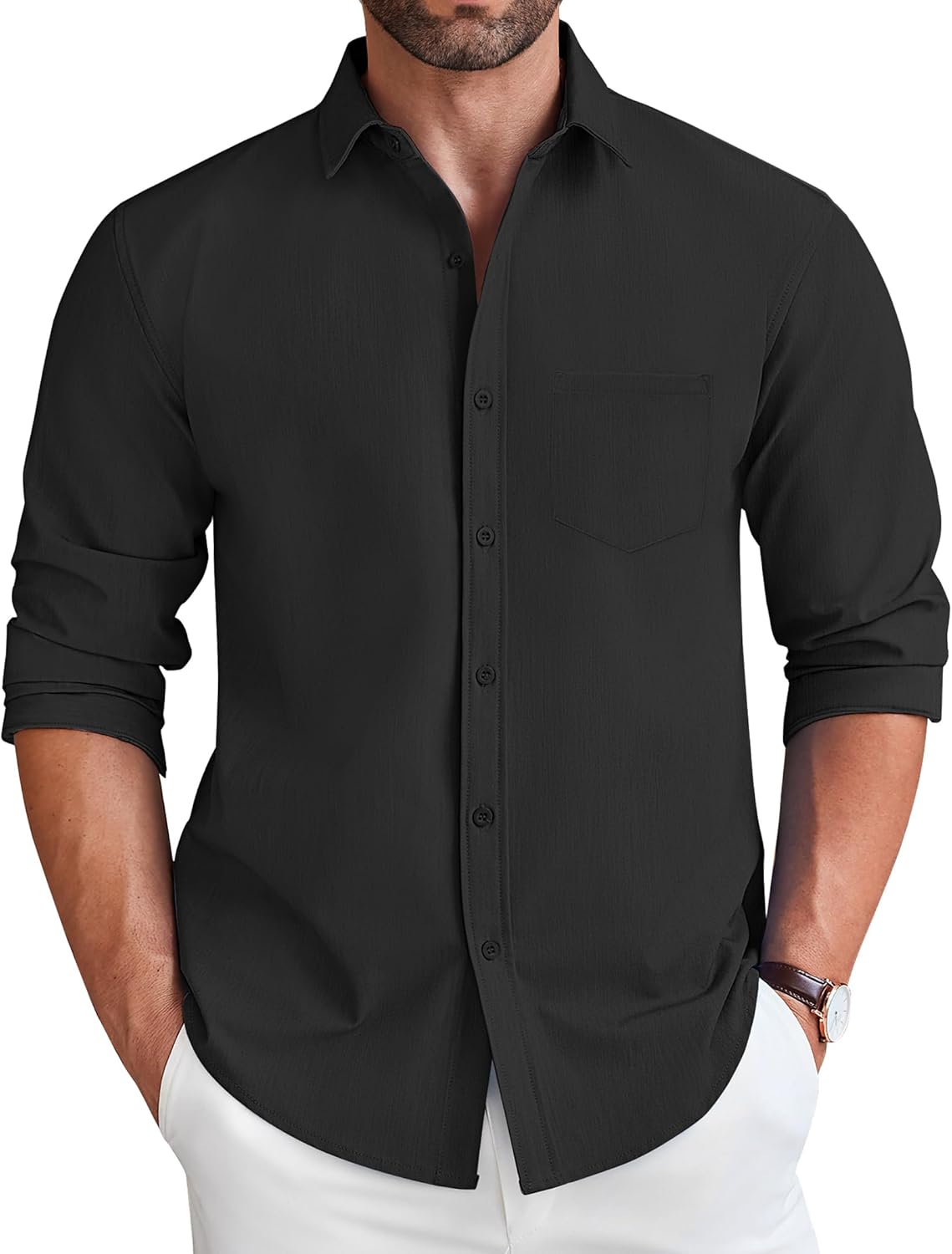 COOFANDY Men's Long Sleeve Button Down Shirt for Casual Style