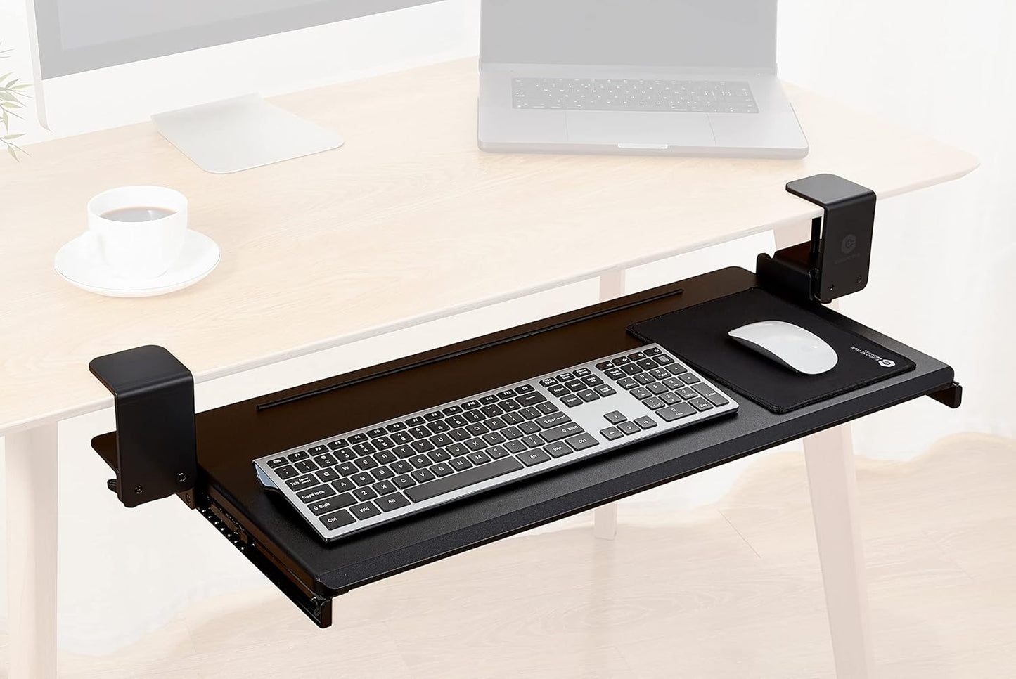 ErgoActive Wide Keyboard Tray - Easy Clamp-On Installation