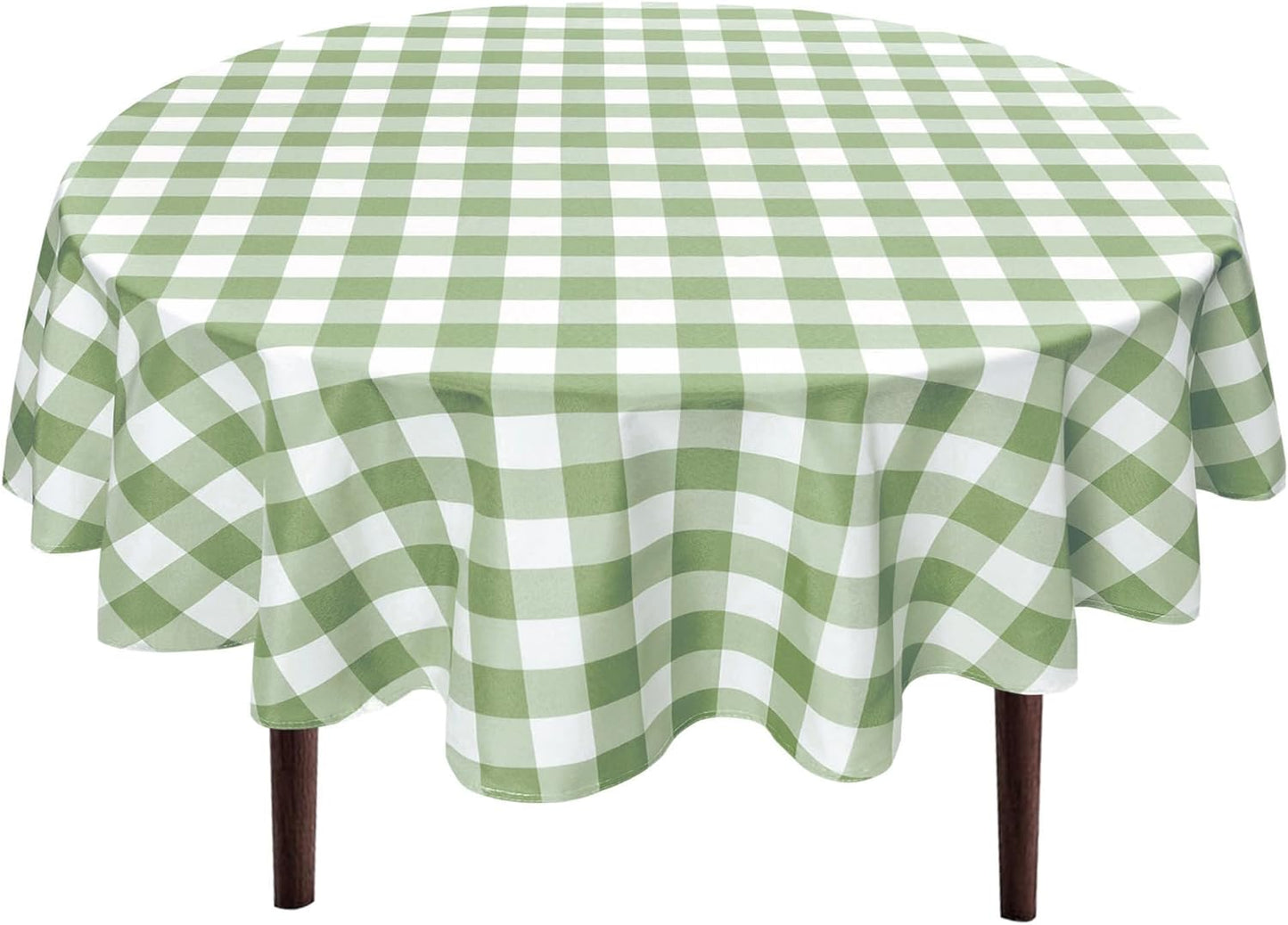 Hiasan Checkered Round Tablecloth 120 Inch for Dining Events