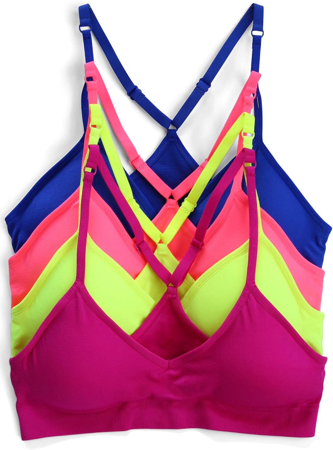 Kalon Womens 4 Pack Racerback Sports Bralette for Comfort