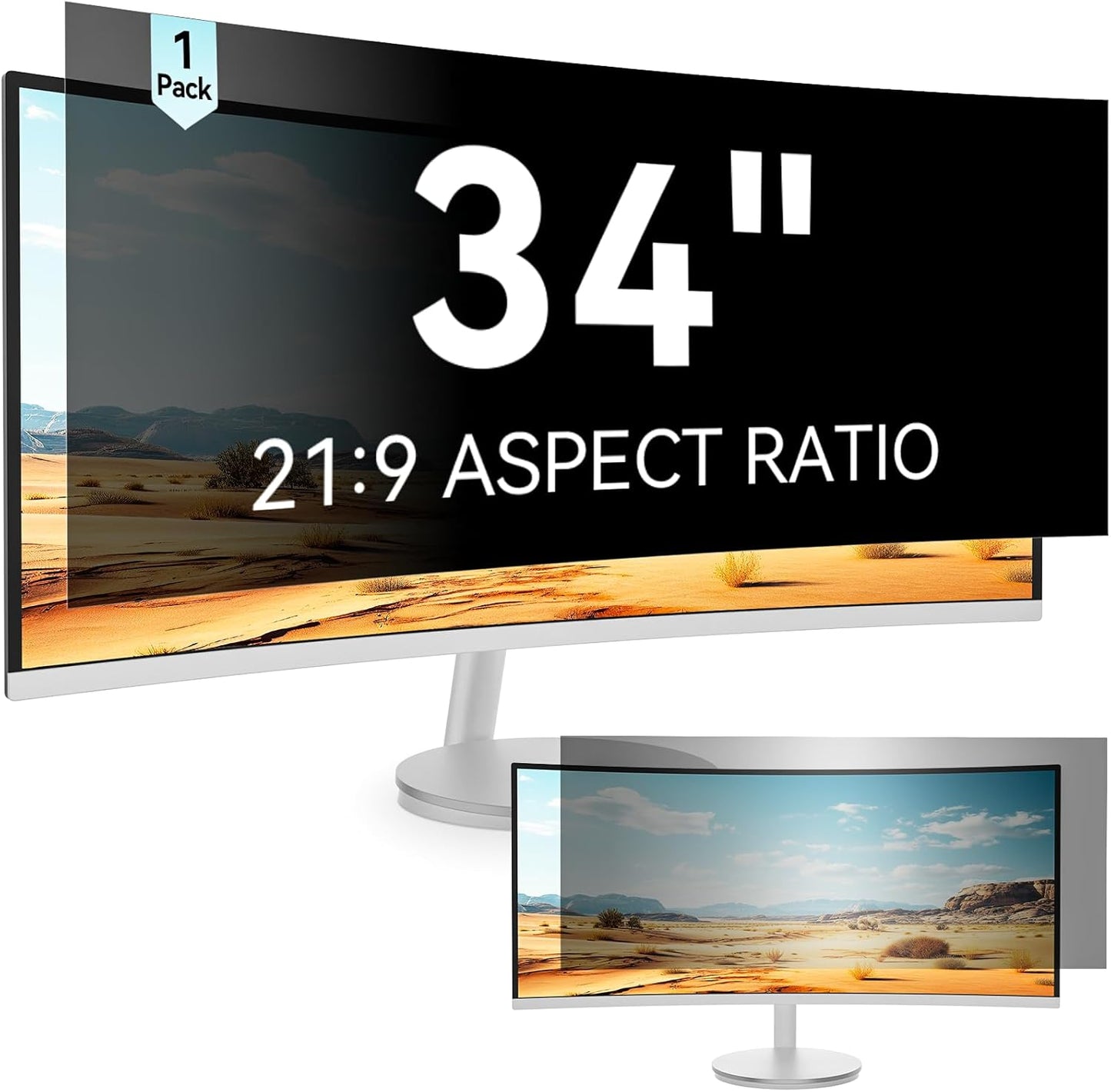 Mamol 34 Inch Curved Computer Privacy Screen Filter for Monitors