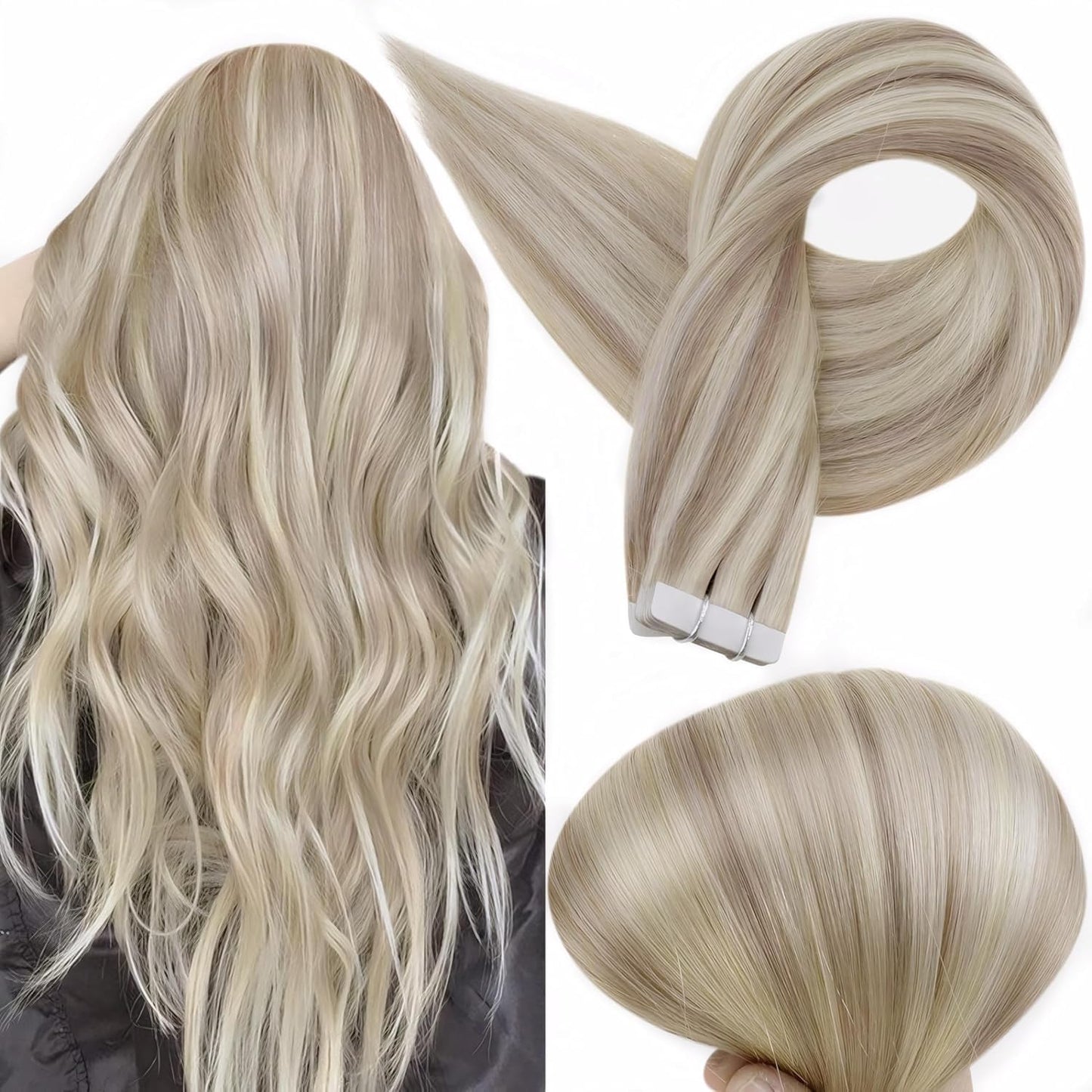 Full Shine Blonde Tape in Hair Extensions for Stunning Styles