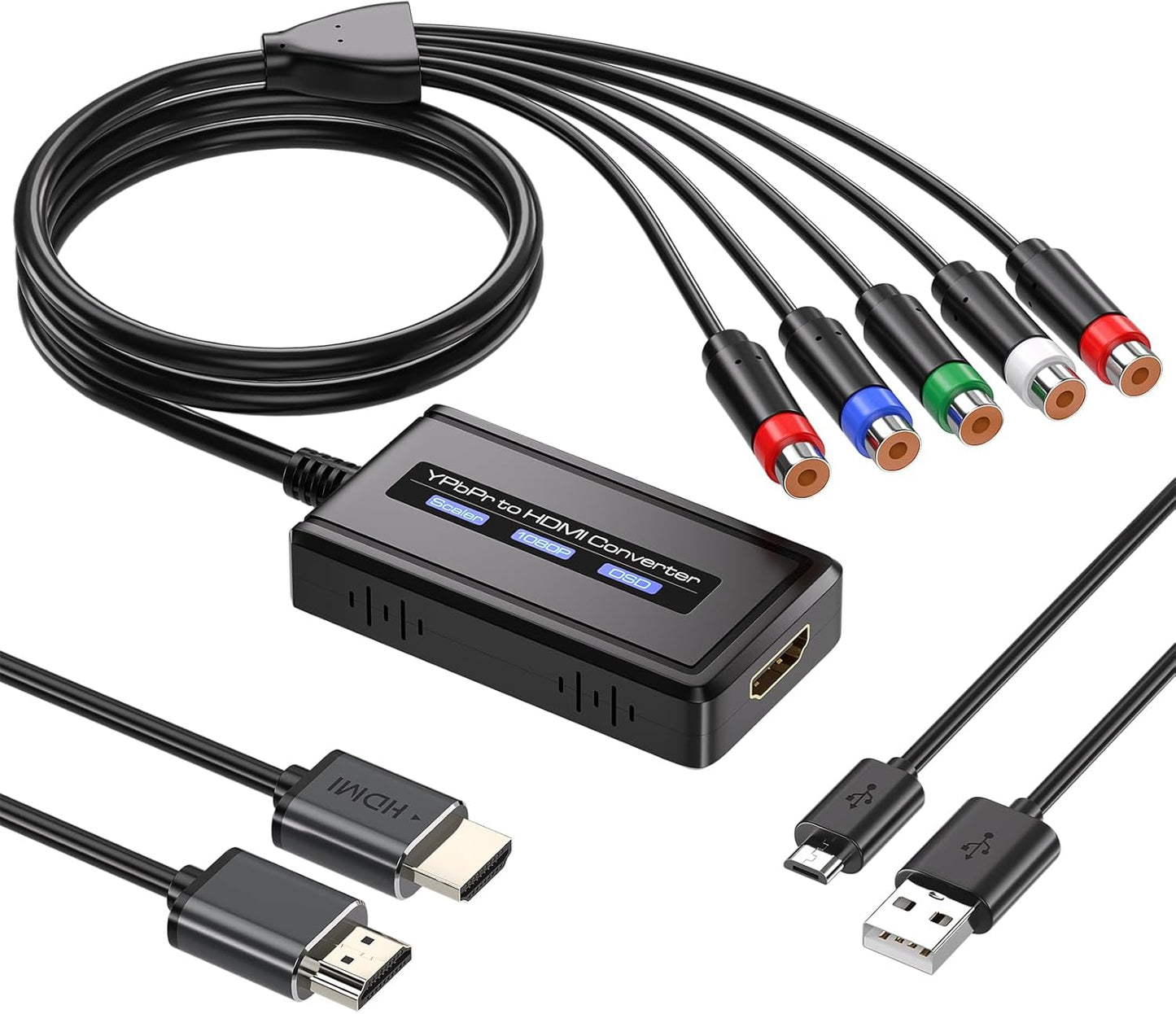 Female Component to HDMI Converter with Scaler Functionality