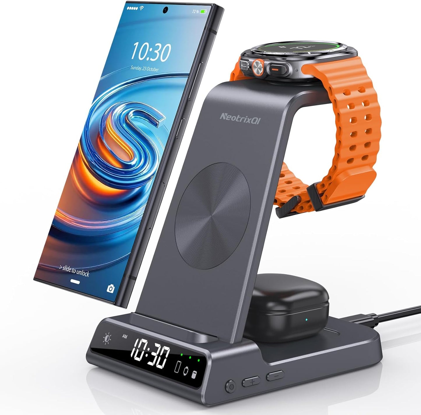 Wireless Charger for Samsung Devices - 3 in 1 Charging Station