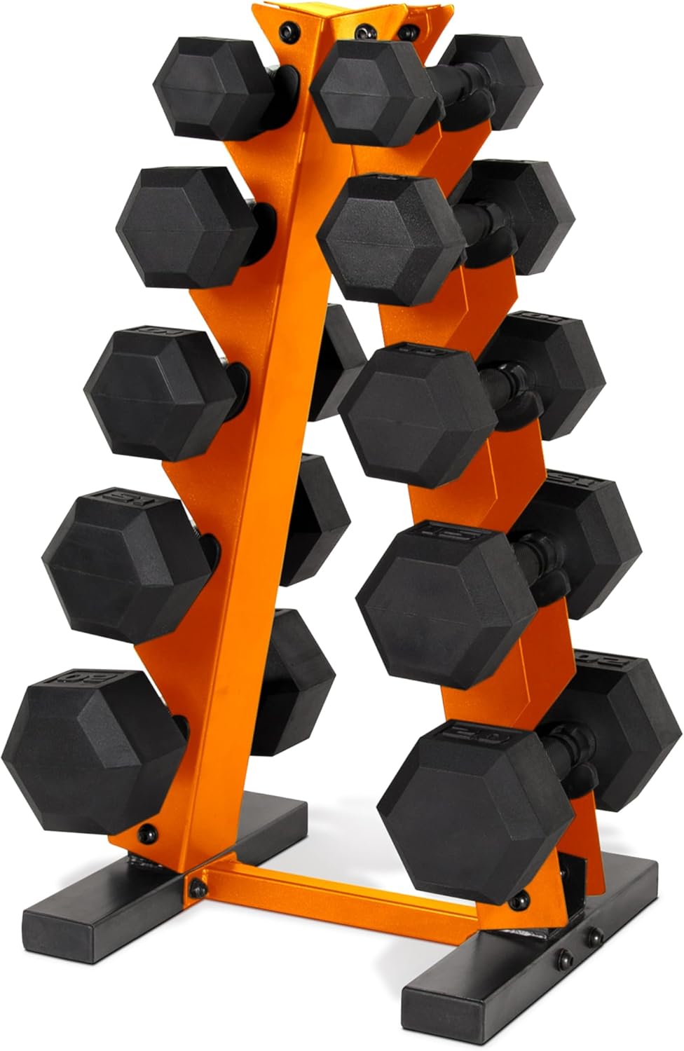 CAP Barbell 150 LB Coated Hex Dumbbell Weight Set with Rack