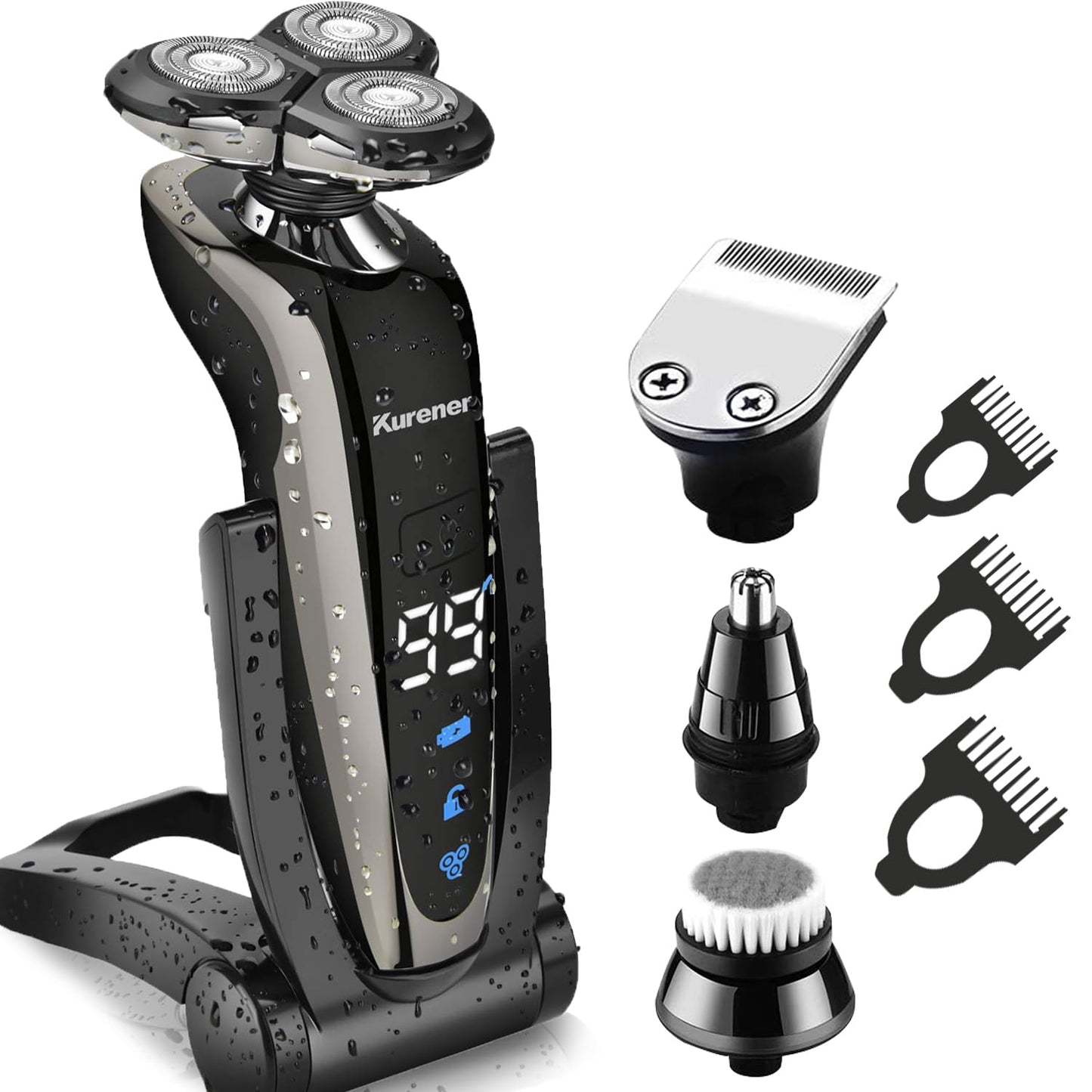 Electric Shaver Razor for Men Waterproof Rotary with Trimmers