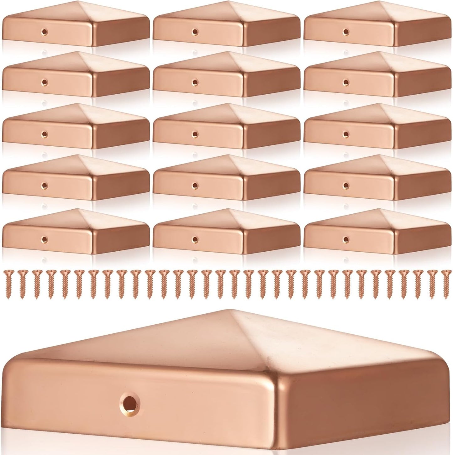 Solid Copper Post Caps for 3.5x3.5 Inch Fence Posts