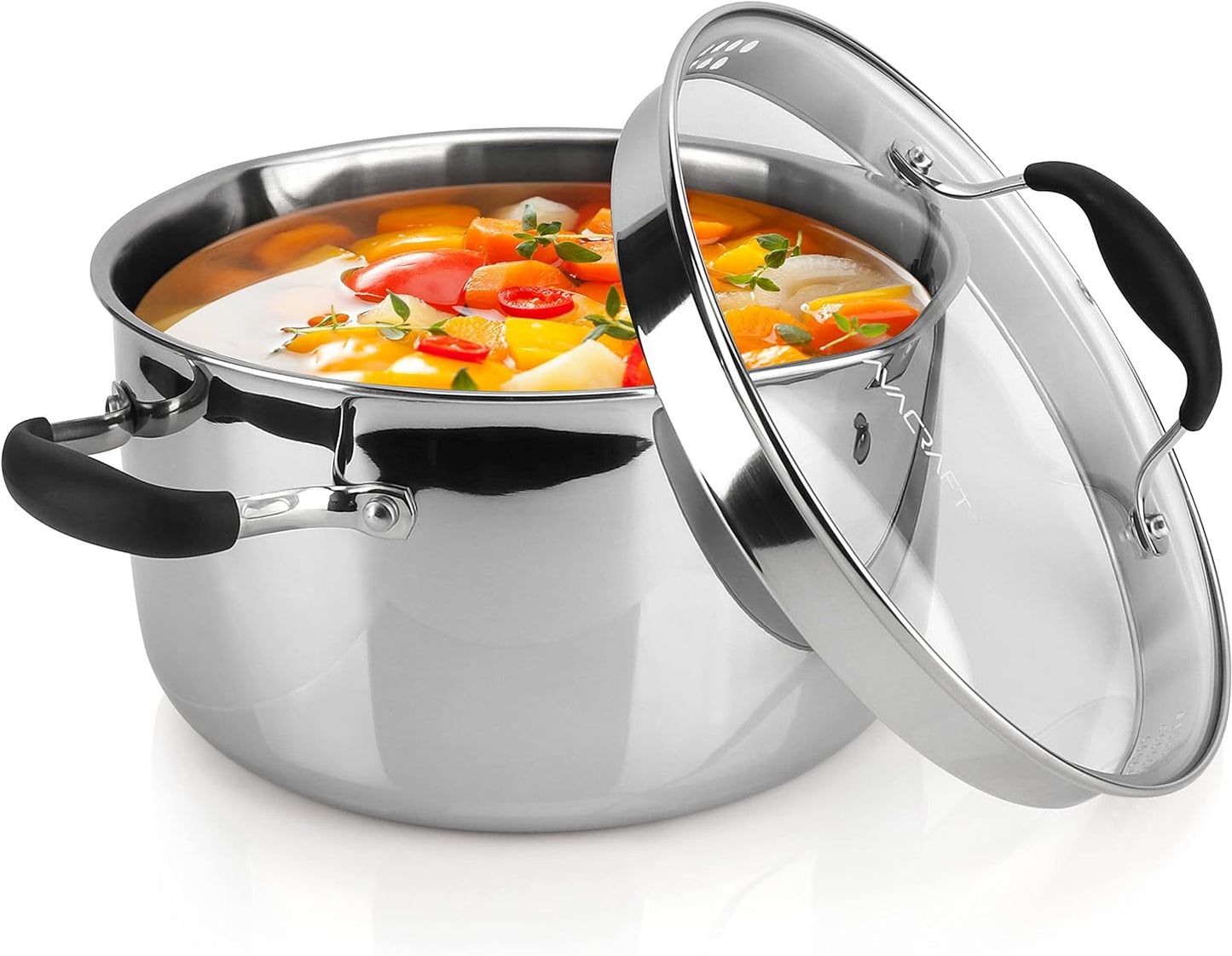 AVACRAFT Tri-Ply Stainless Steel Stockpot for Versatile Cooking