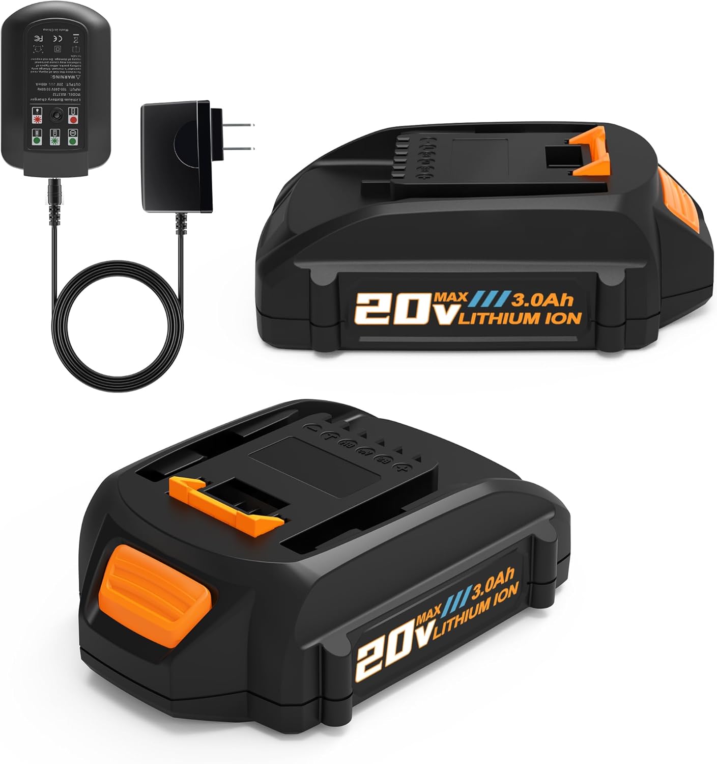 2 Pack Replacement for WA3575 Worx 20V Battery and Charger Kit