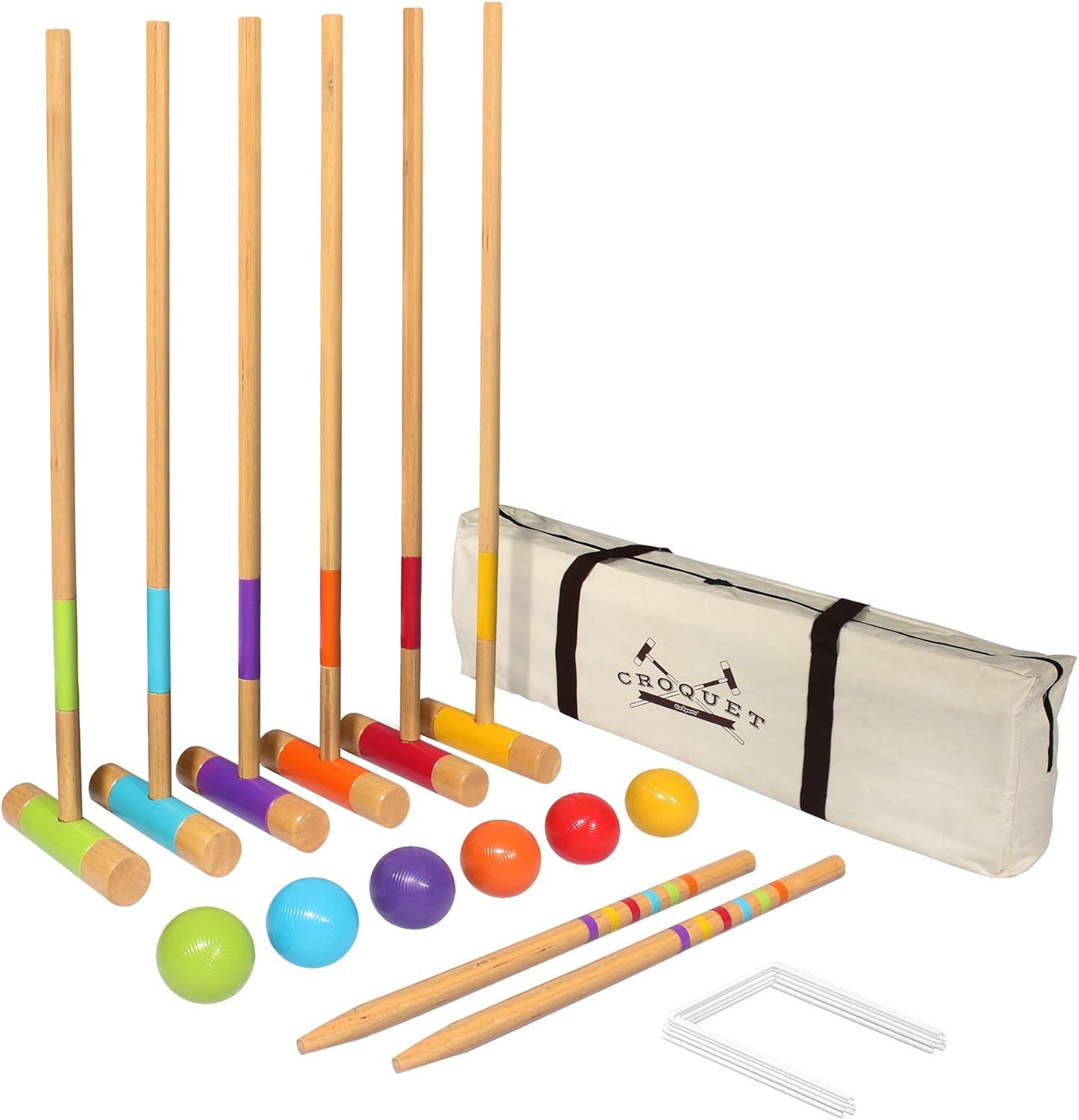 GoSports Six Player Croquet Set for Fun Family Gatherings