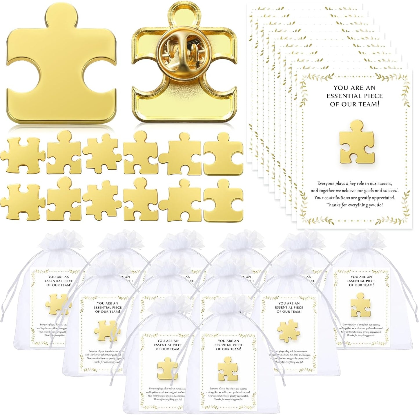 Employee Appreciation Gifts Bulk Puzzle Piece Lapel Pins Set