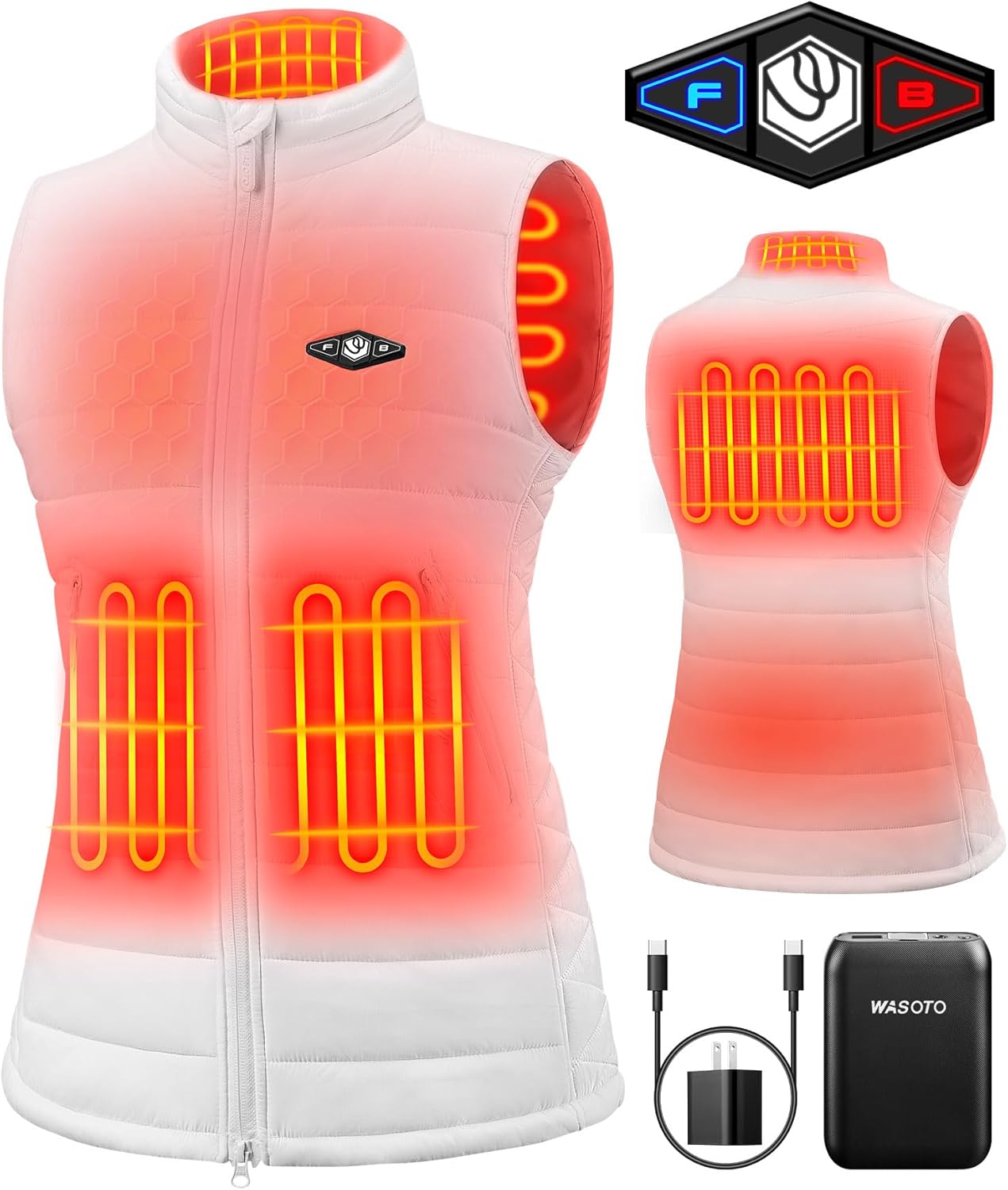 WASOTO Heated Vest for Women with 16000mAh Battery Pack Included