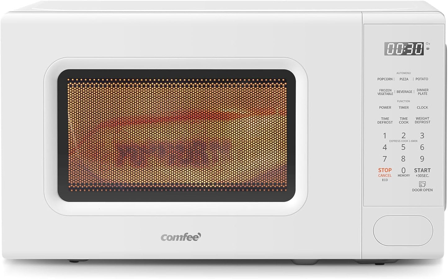 COMFEE Retro Microwave: Fast Cooking, 11 Power Levels