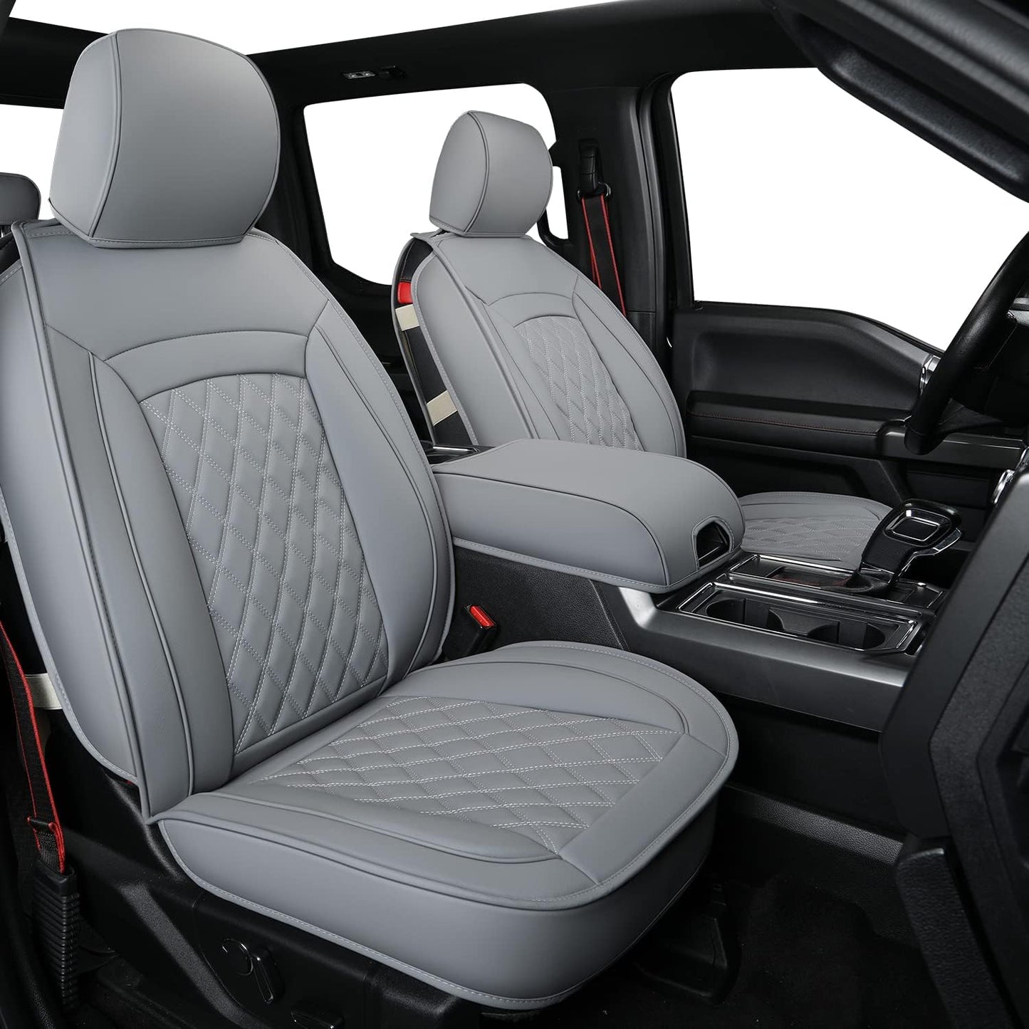 LUCKYMAN CLUB F150 Faux Leather Seat Covers for 2015-2025 F150