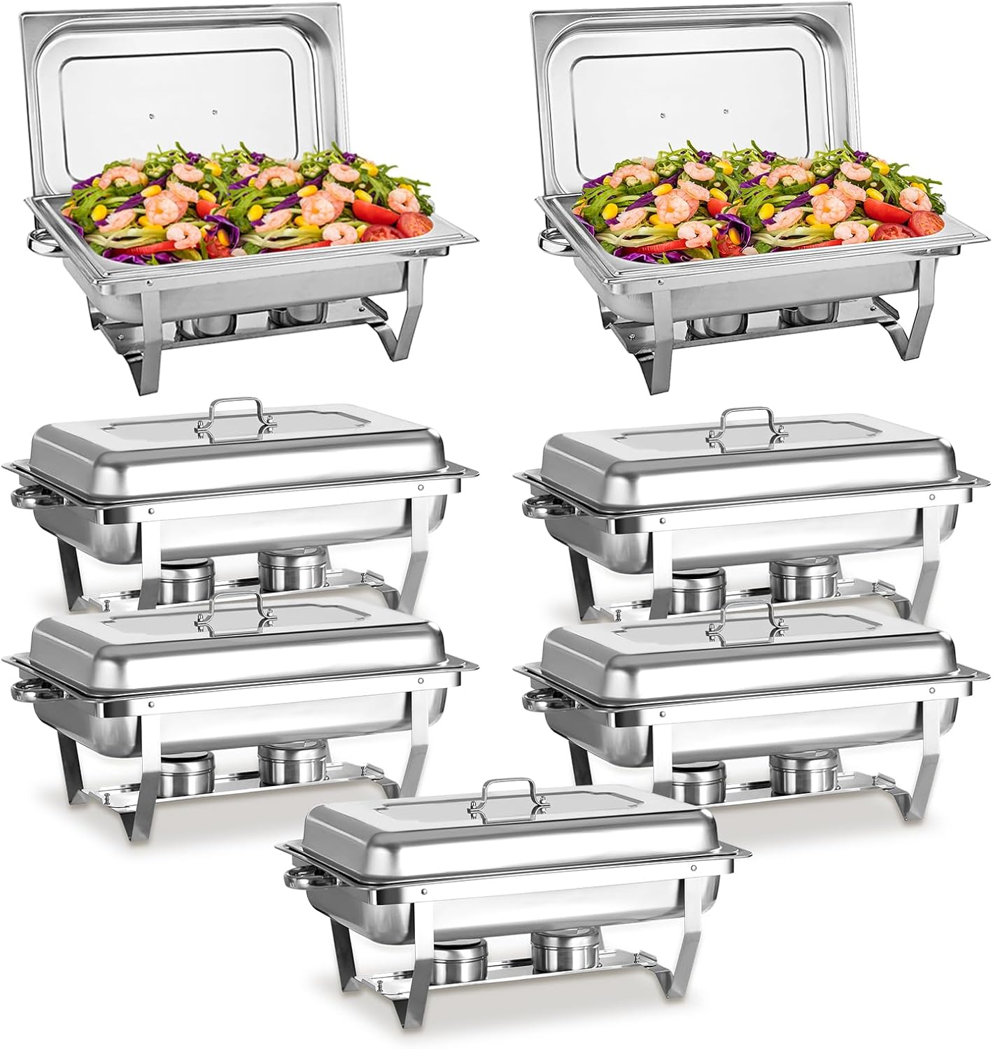 Chafing Dishes for Buffet Set - 7 Pack 9 QT Stainless Steel