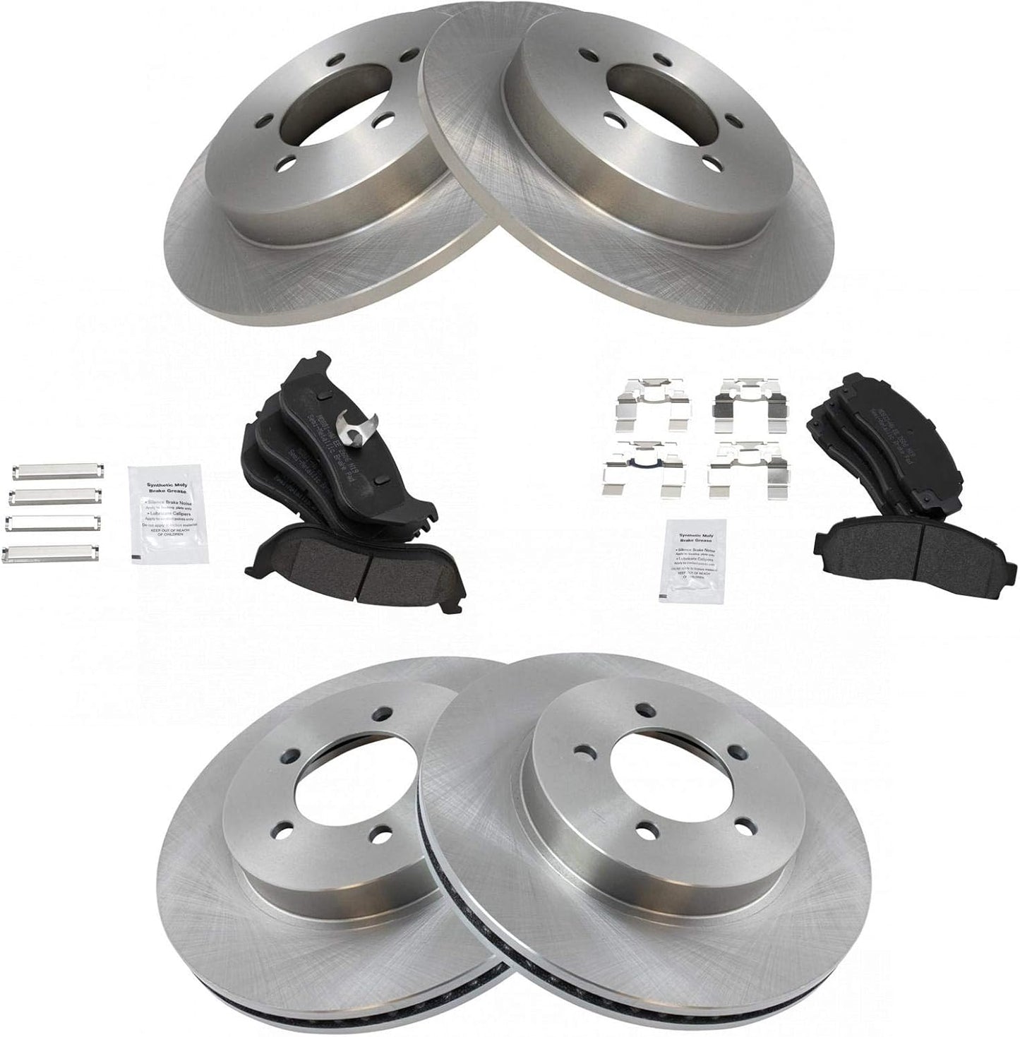 TRQ Front and Rear Brake Pad & Rotor Kit for Ford Explorer