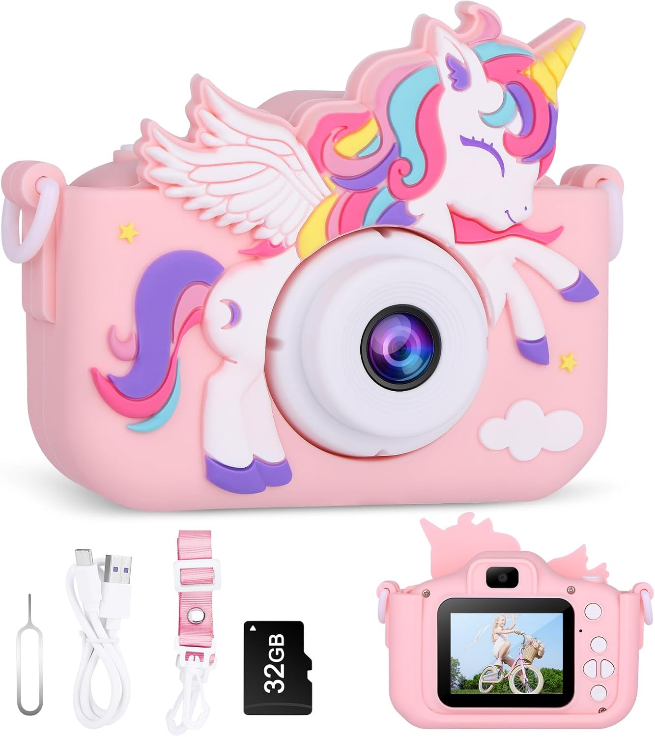 1080P HD Selfie Unicorn Kids Camera - Perfect Kids Gift