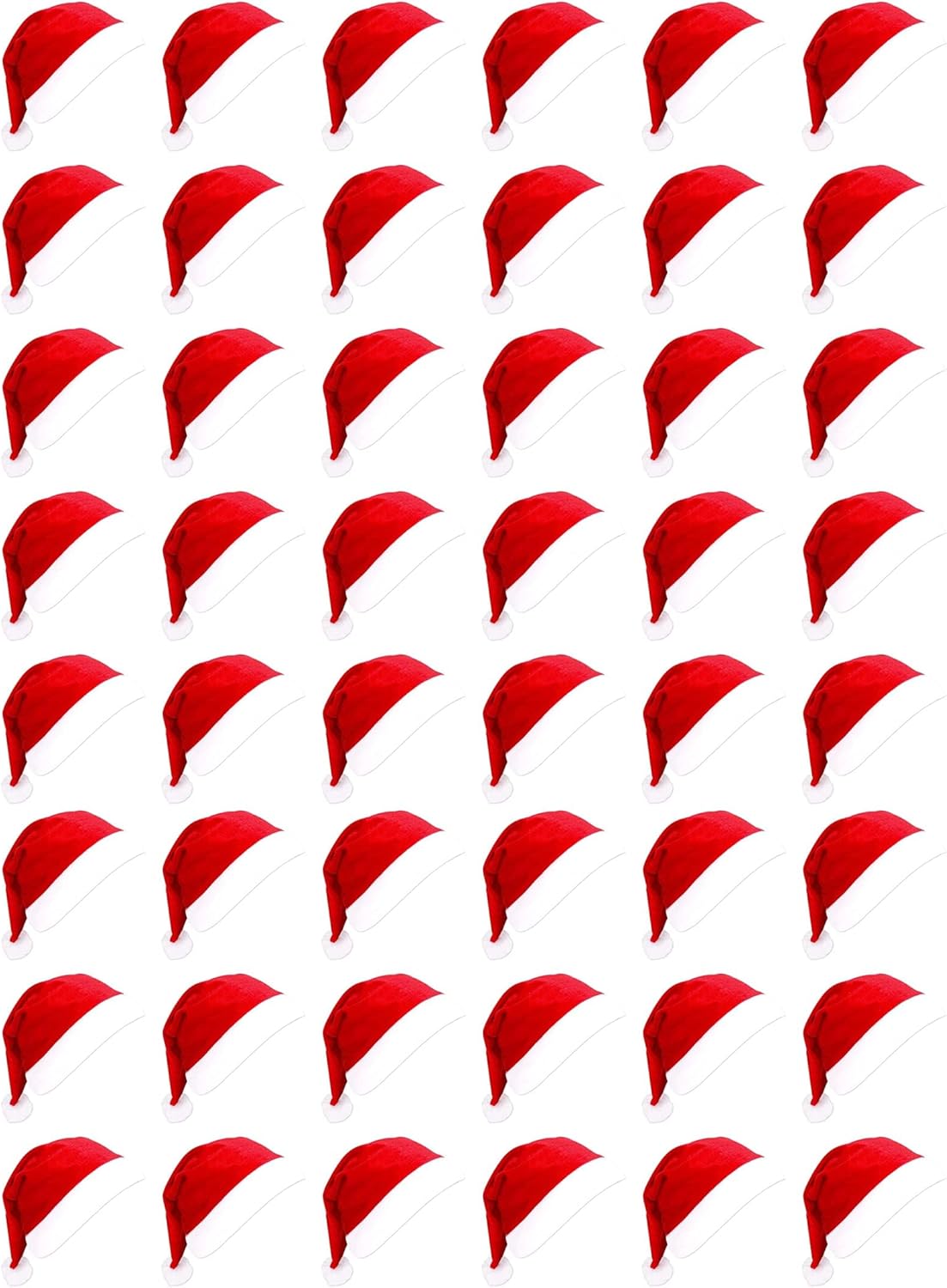 Bulk Santa Hats for Adults and Kids - 48pcs Classic Red Caps