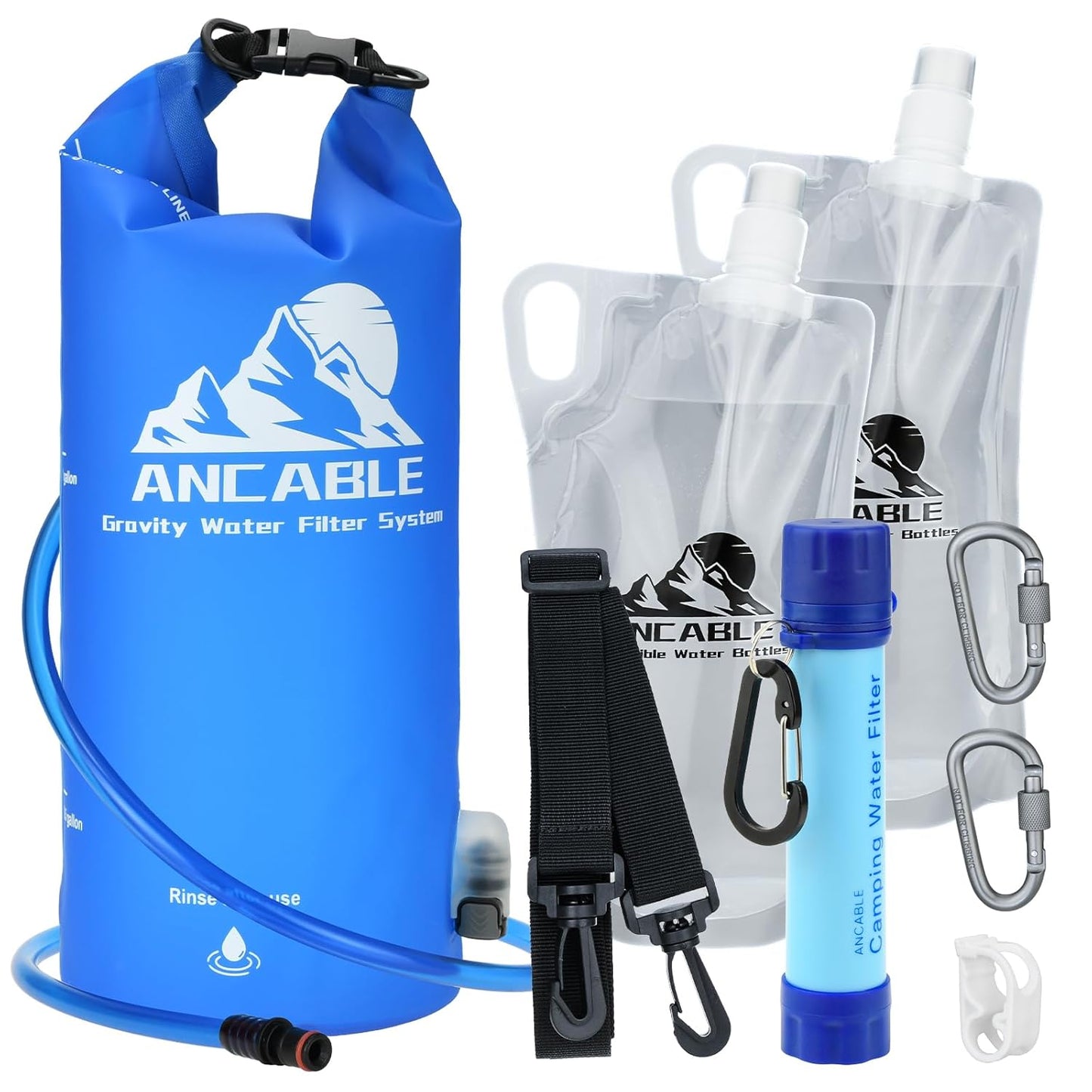Portable Gravity Water Filter Straw Kit - Clean Water Anywhere!