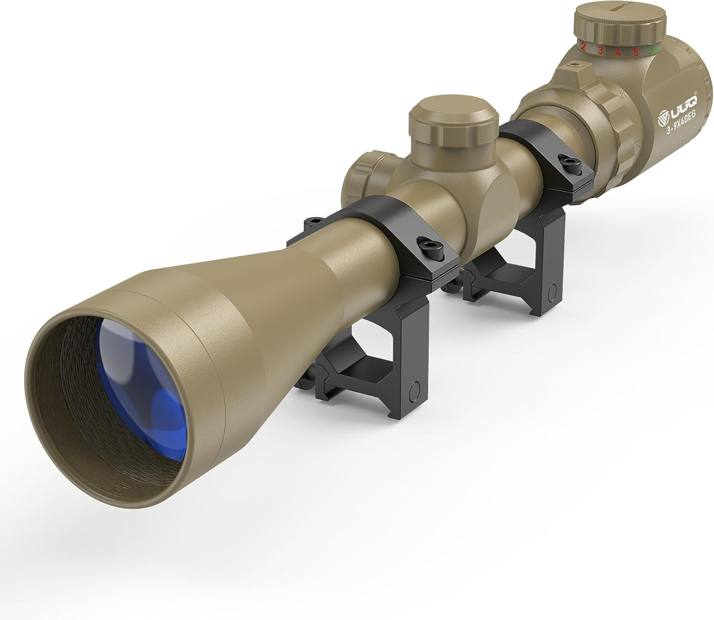 UUQ 3-9x40 Rifle Scope with Red/Green Illumination Features