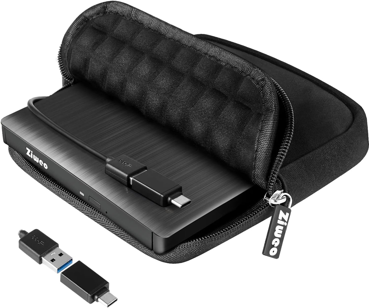 Ziweo Portable USB 3.0 CD/DVD Drive - Burn & Read Anywhere!